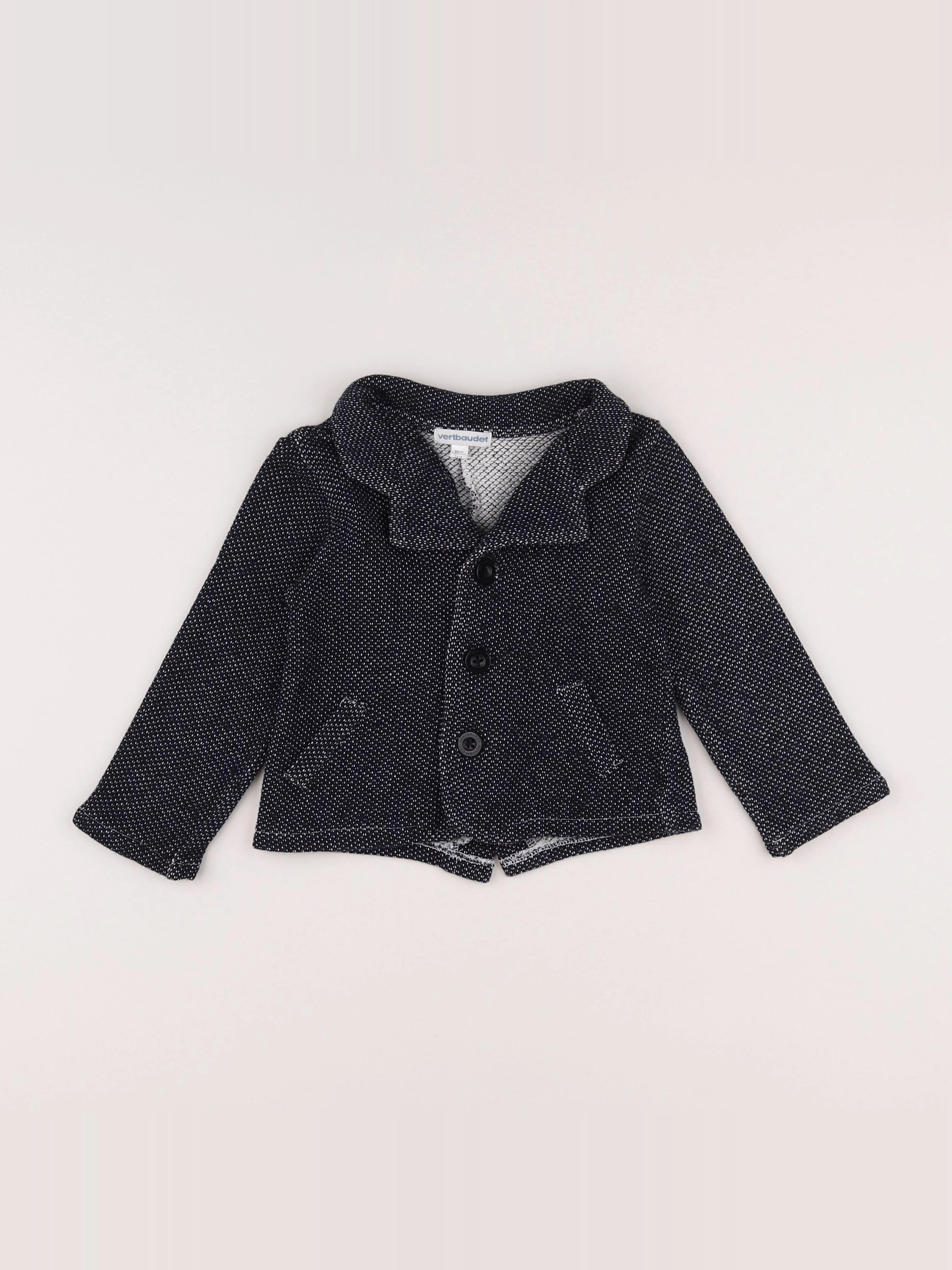 Vertbaudet - veste bleu, blanc - 2 ans