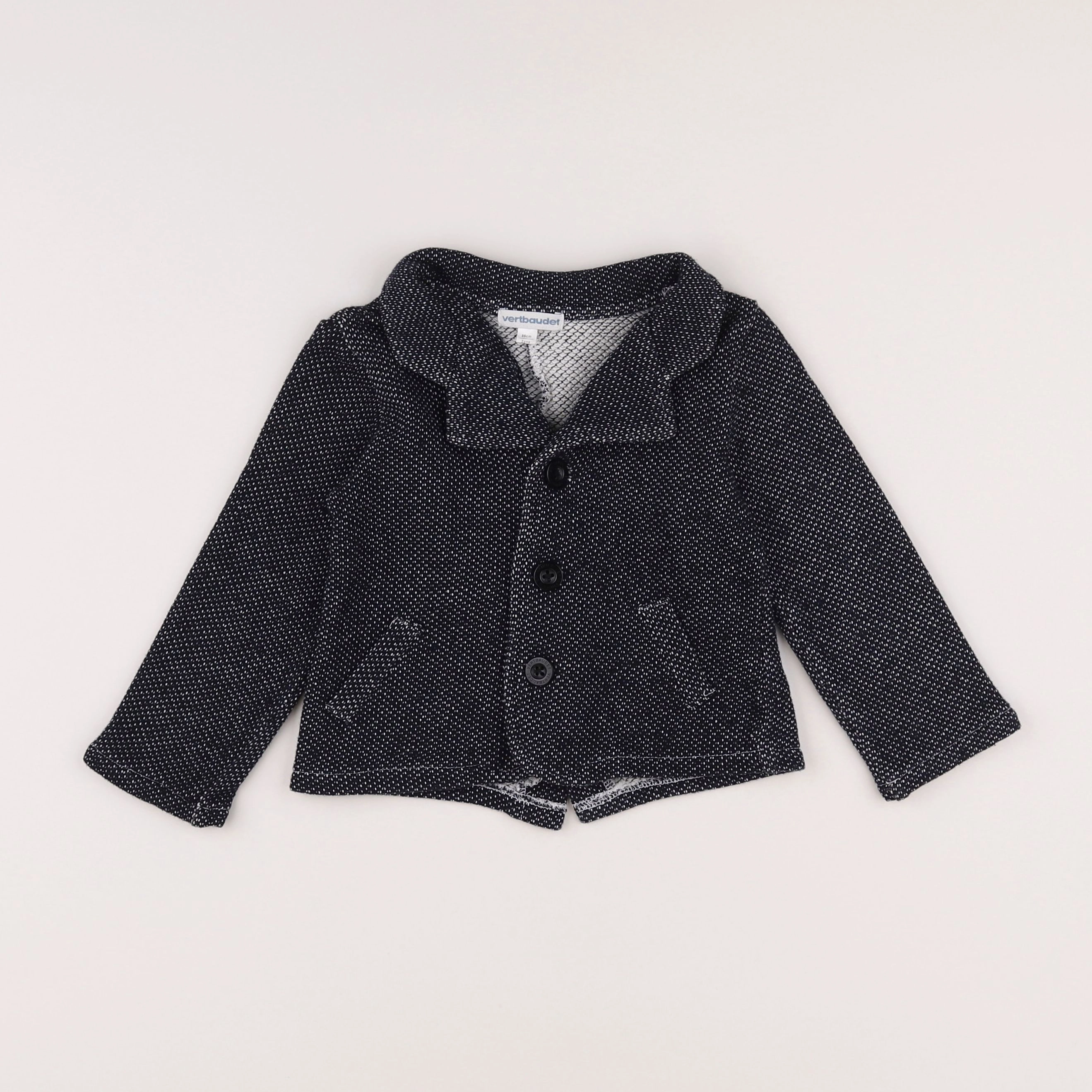Vertbaudet - veste bleu, blanc - 2 ans