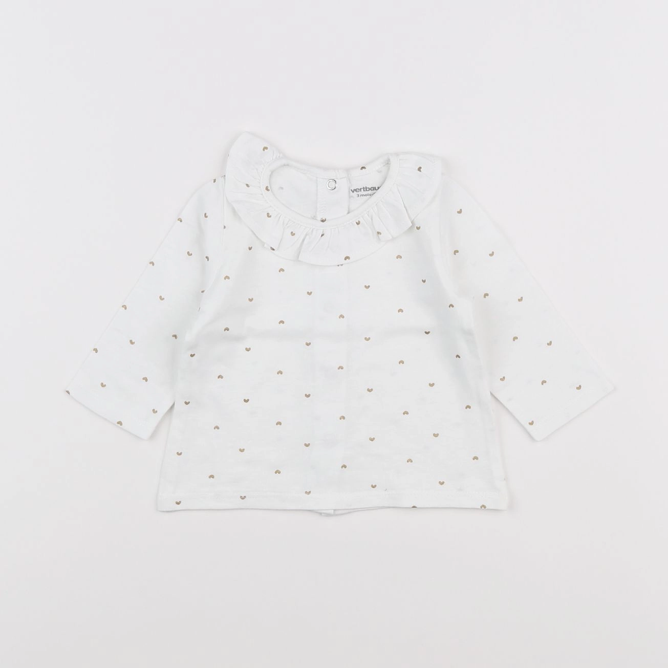 Vertbaudet - tee-shirt blanc - 3 mois