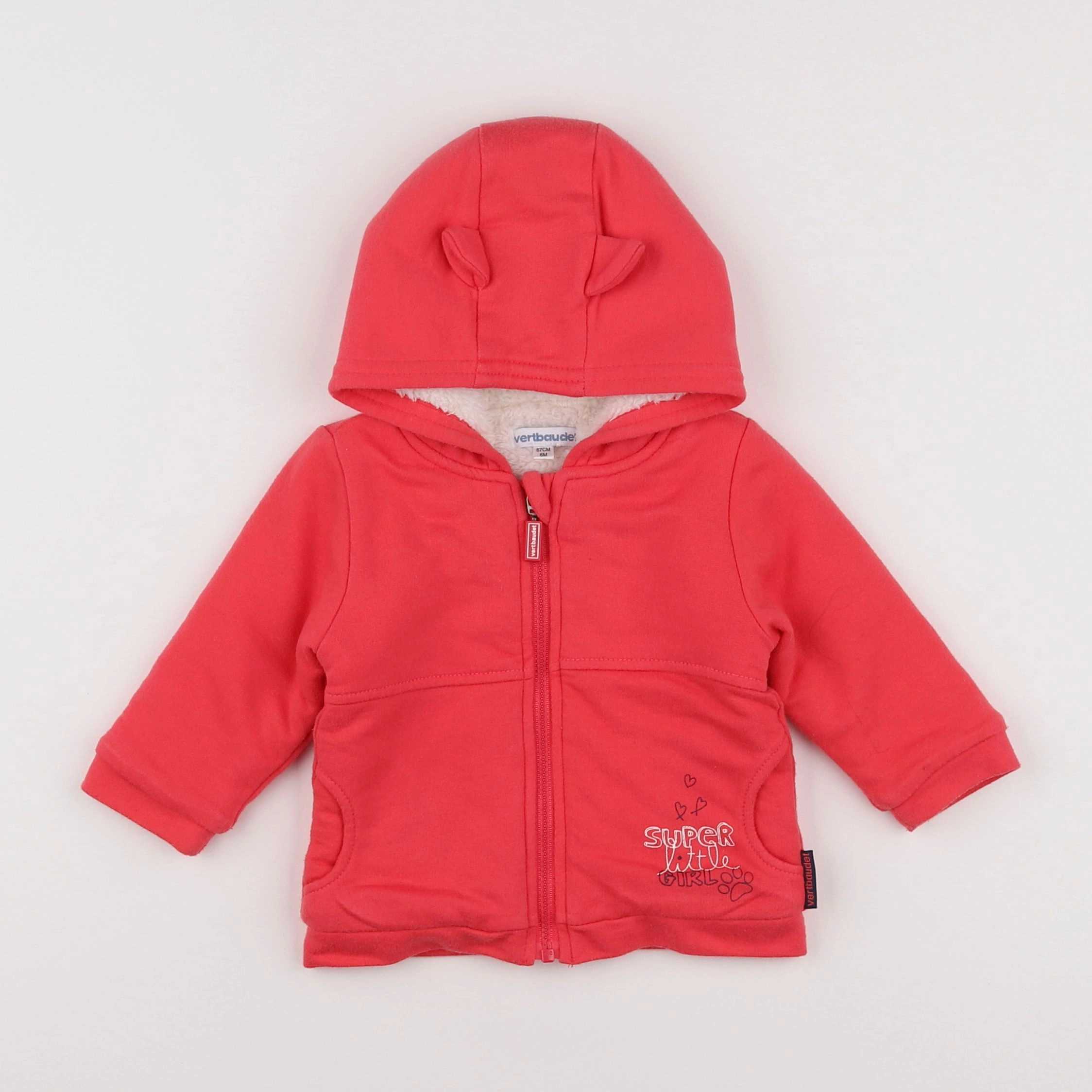 Vertbaudet - sweat rose - 6 mois