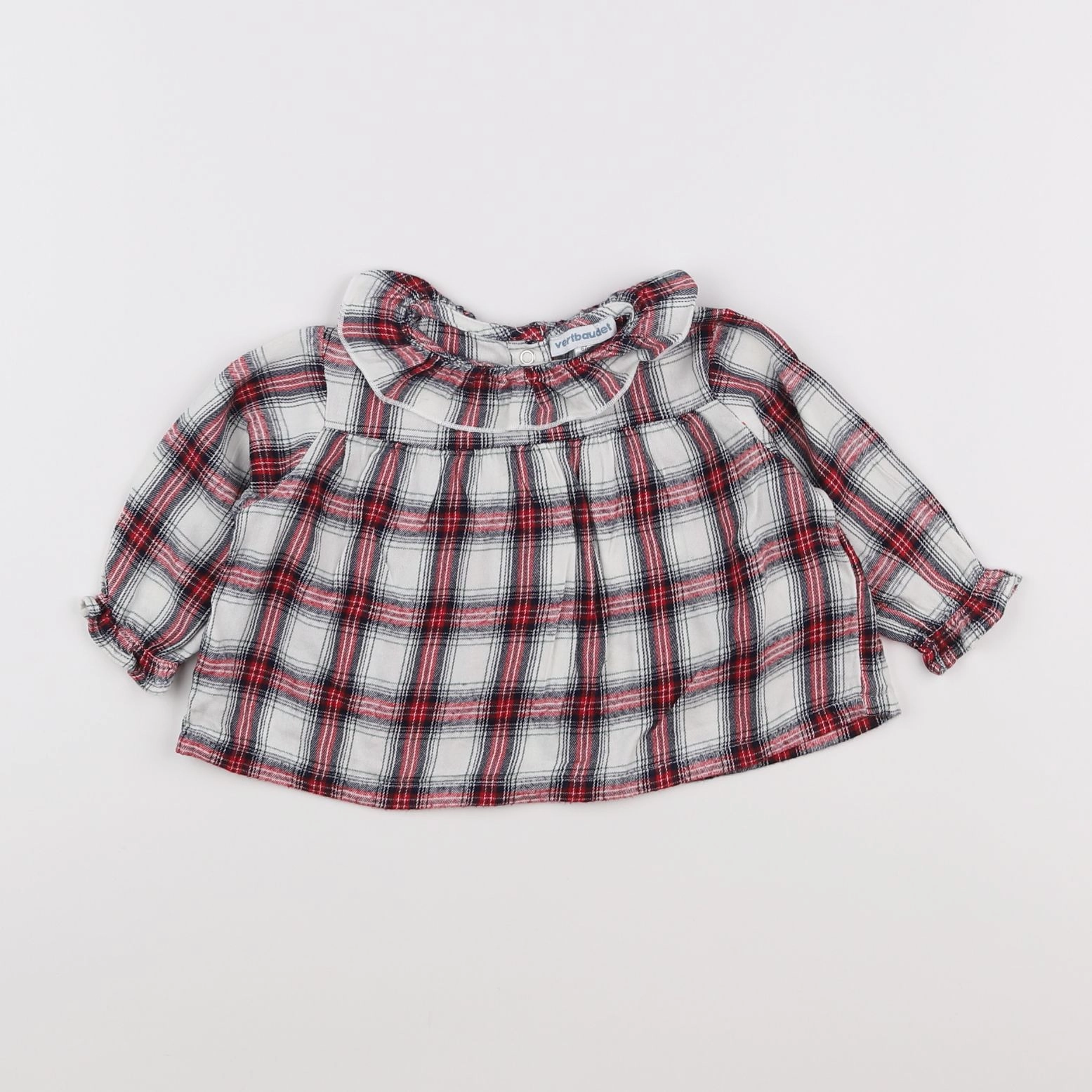 Vertbaudet - blouse blanc, rouge - 6 mois