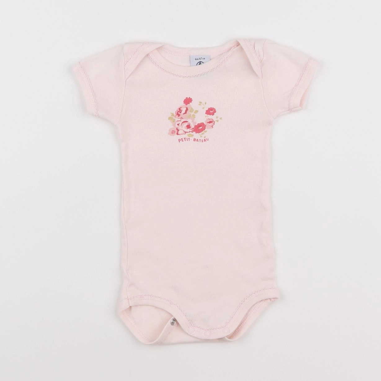 Petit Bateau - body rose - 6 mois