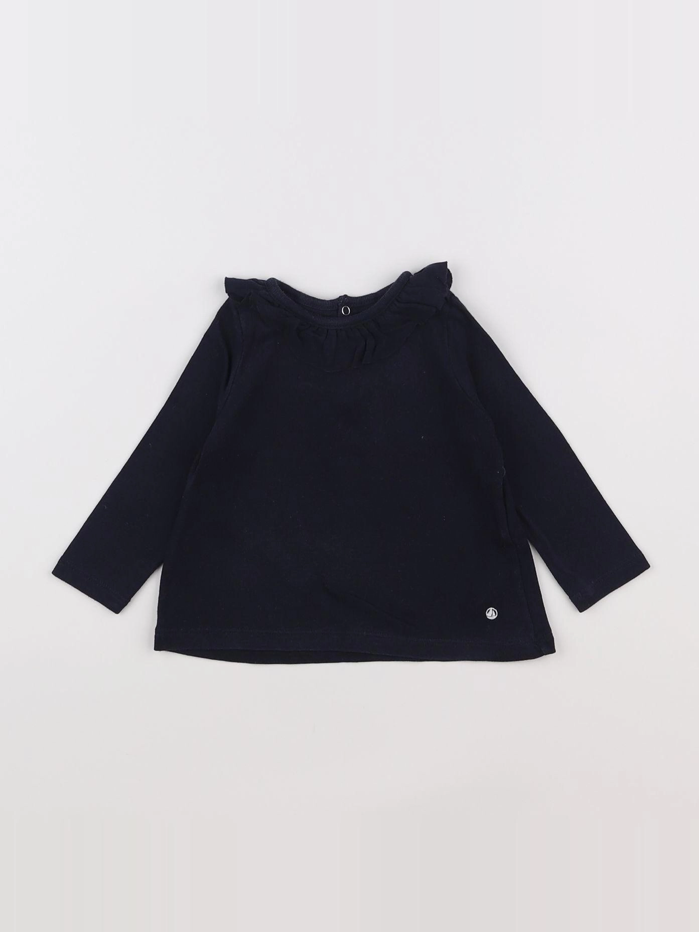 Petit Bateau - tee-shirt bleu - 12 mois