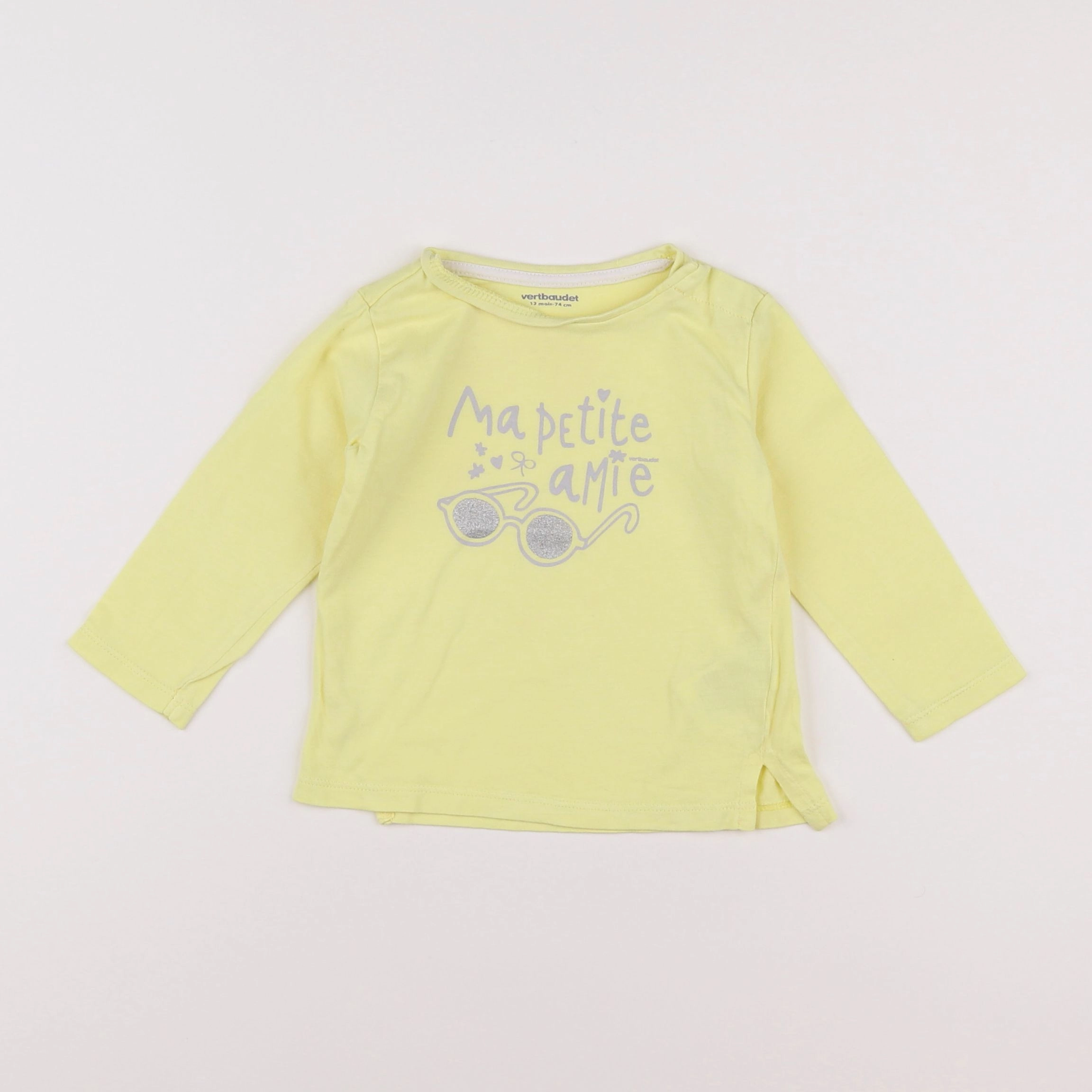 Vertbaudet - tee-shirt jaune - 12 mois