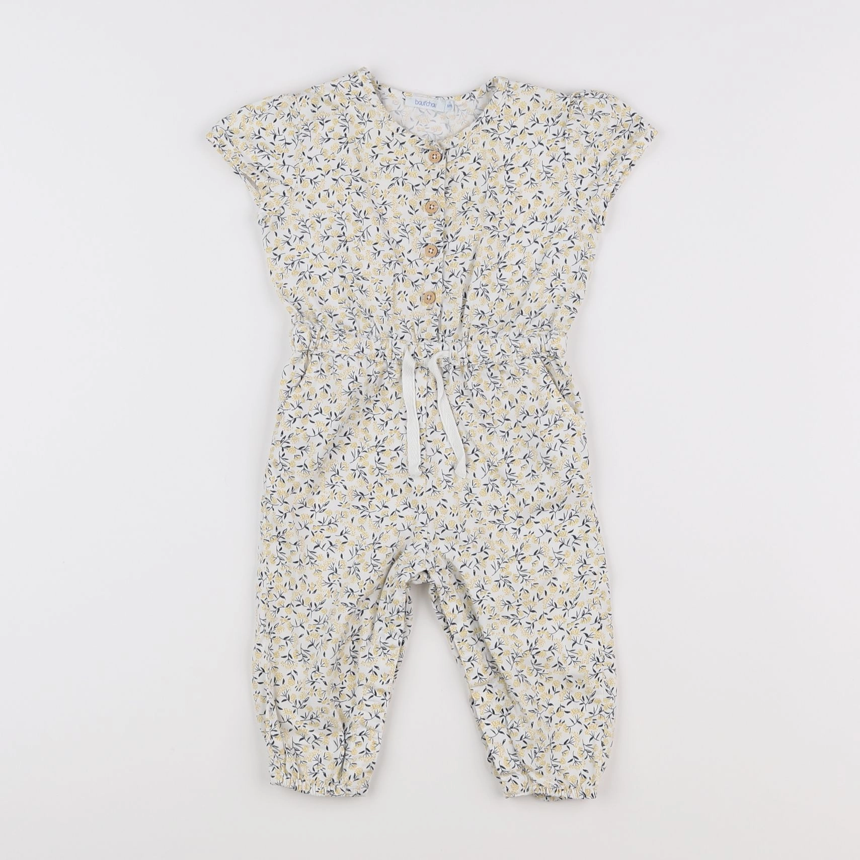 Boutchou - salopette jaune, blanc - 6 mois