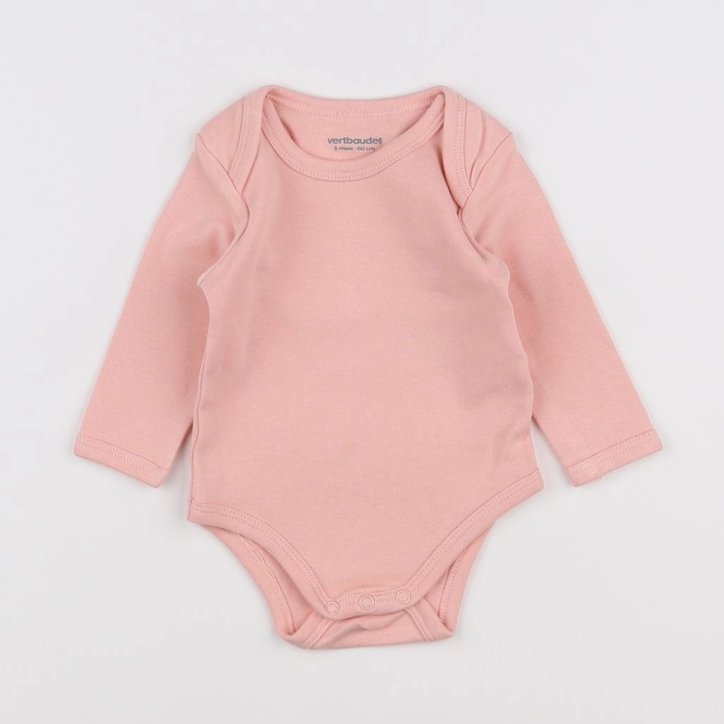 Vertbaudet - body rose - 3 mois
