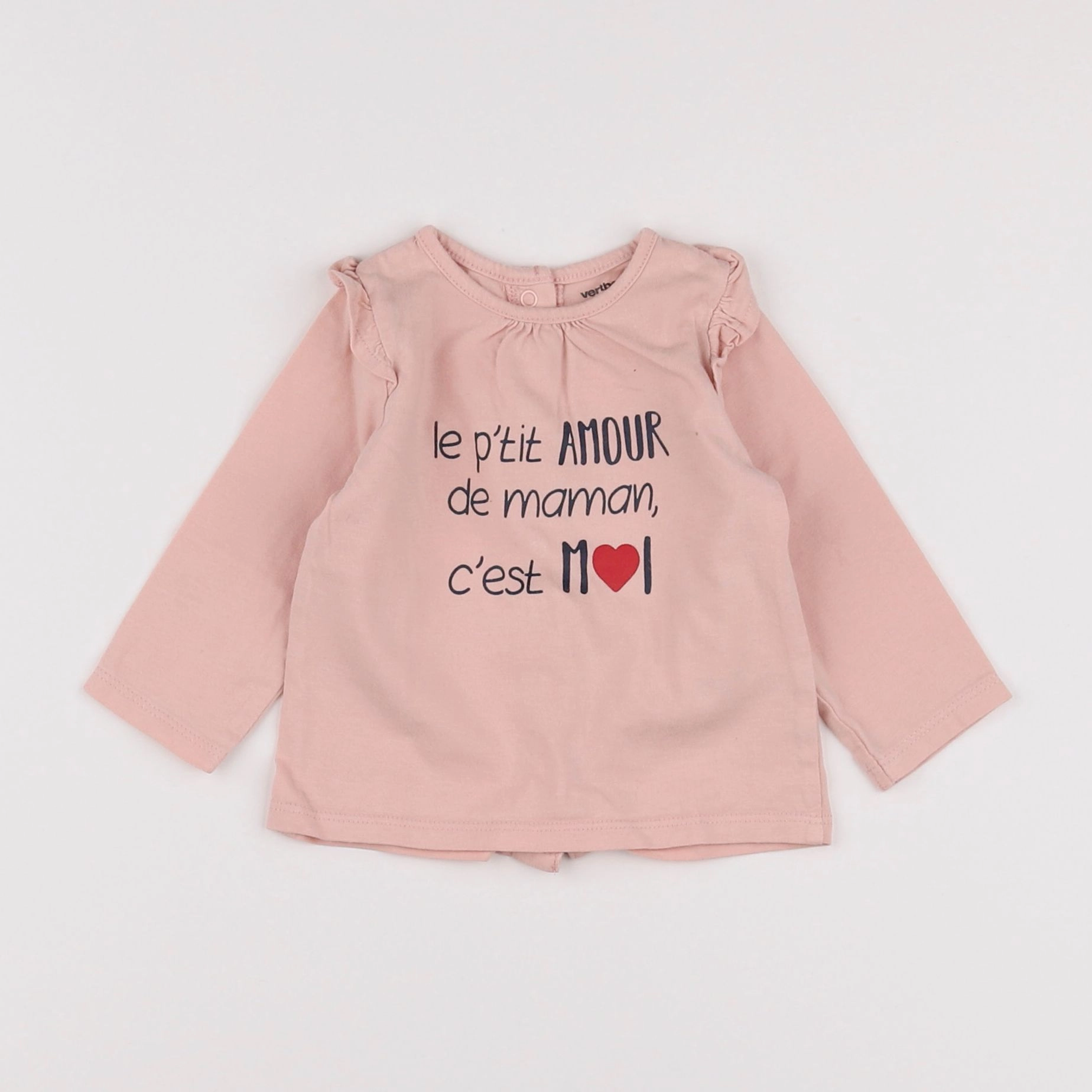 Vertbaudet - tee-shirt rose - 6 mois