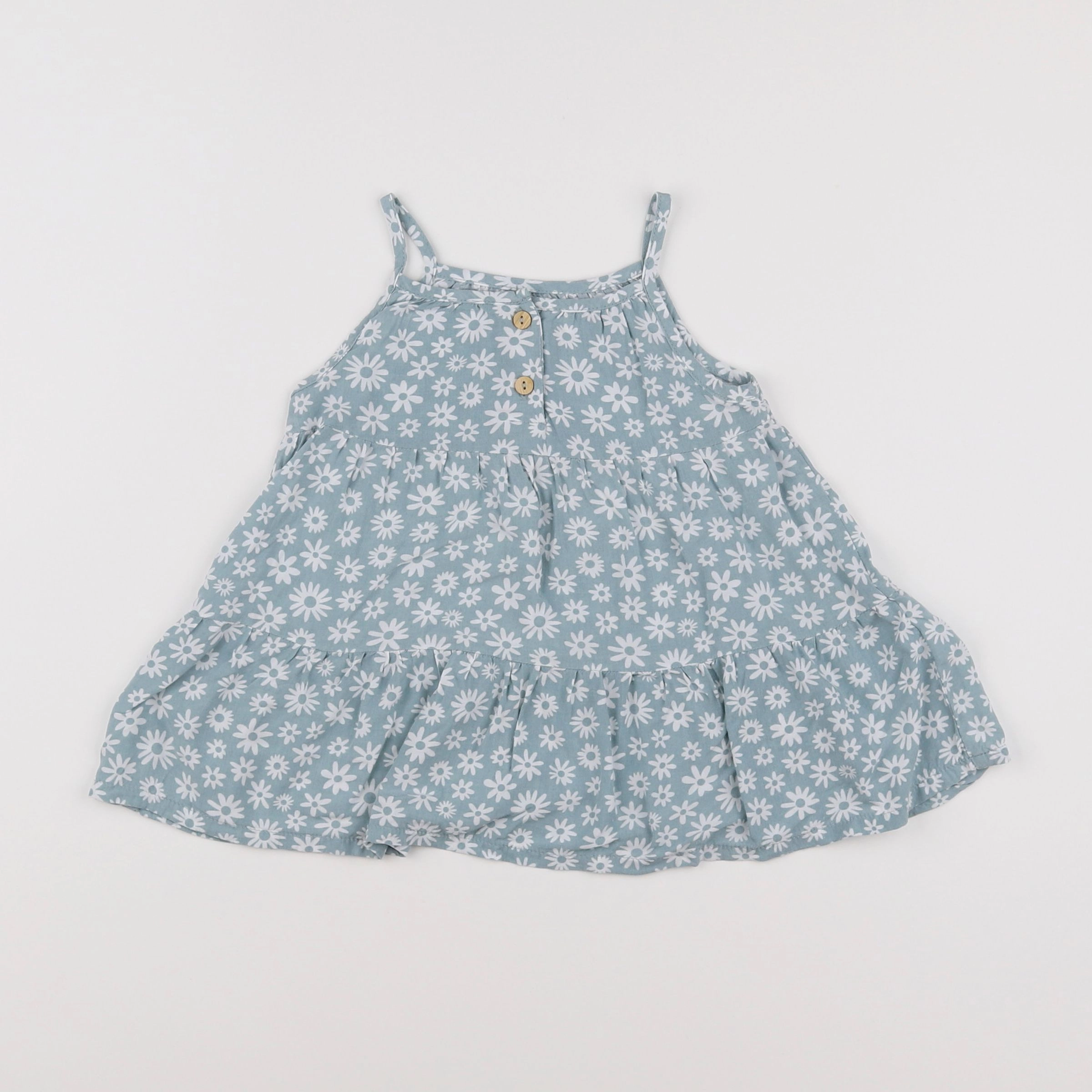 Vertbaudet - blouse vert, blanc - 12 mois