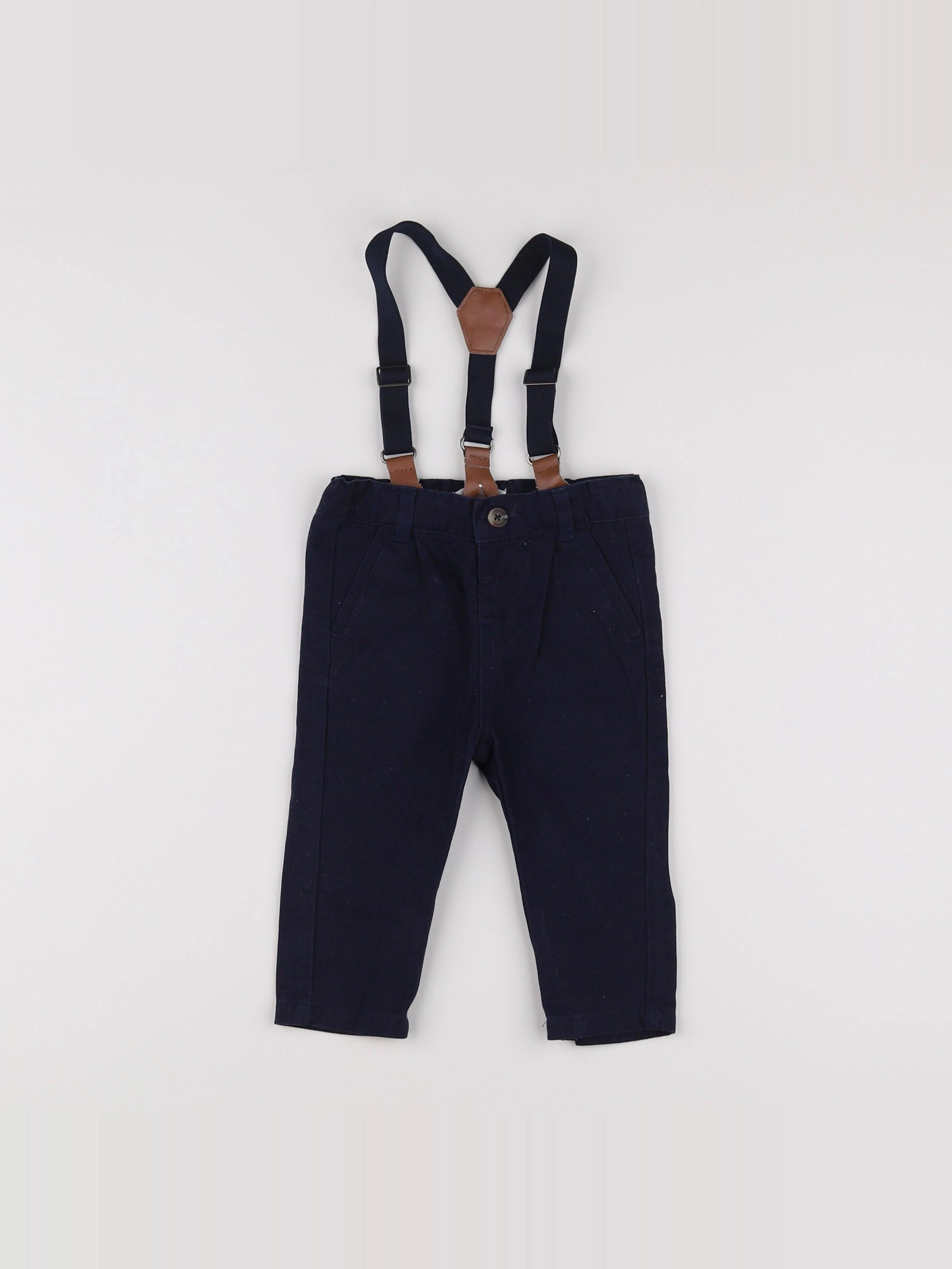 Vertbaudet - pantalon bleu - 9 mois