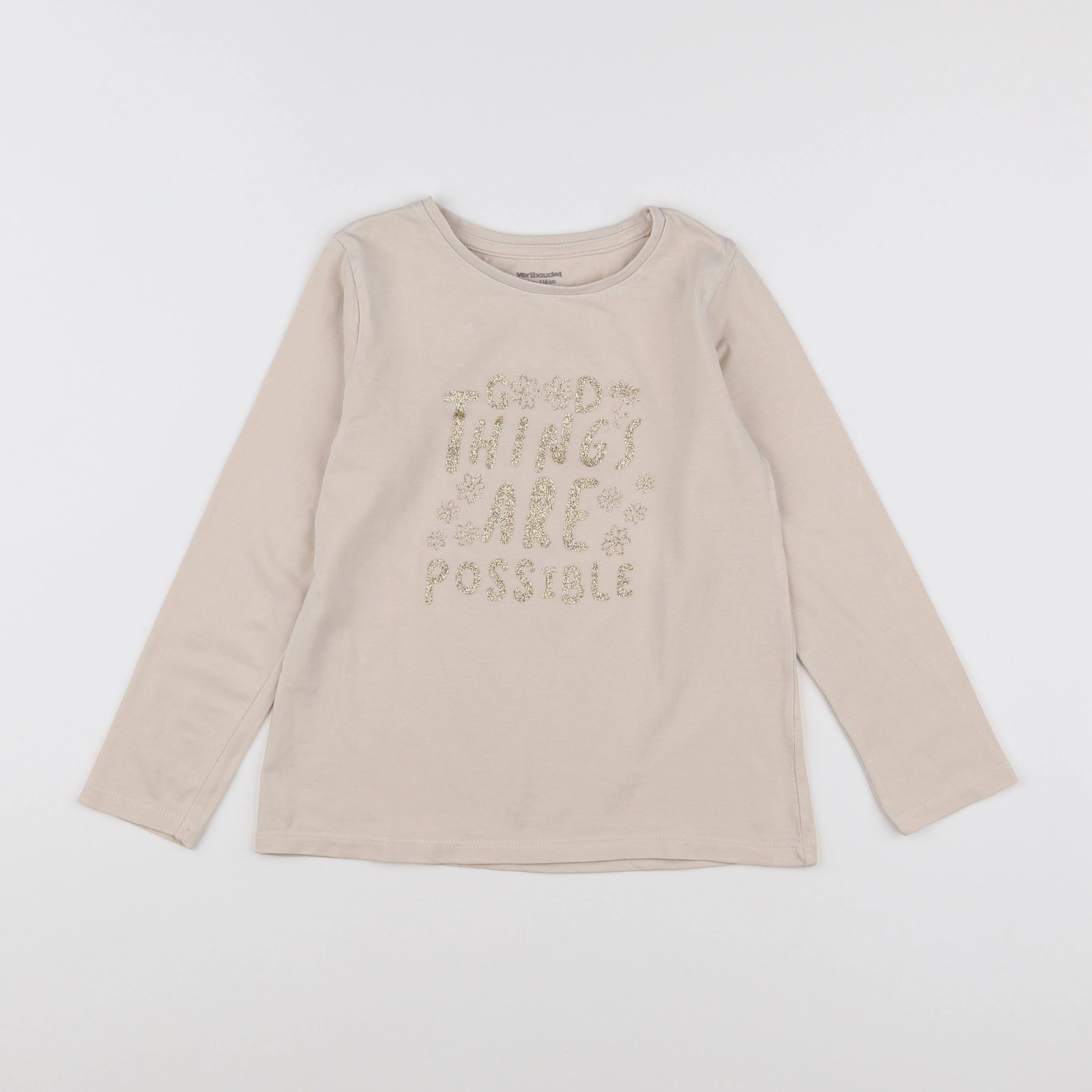 Vertbaudet - tee-shirt rose, or - 6 ans