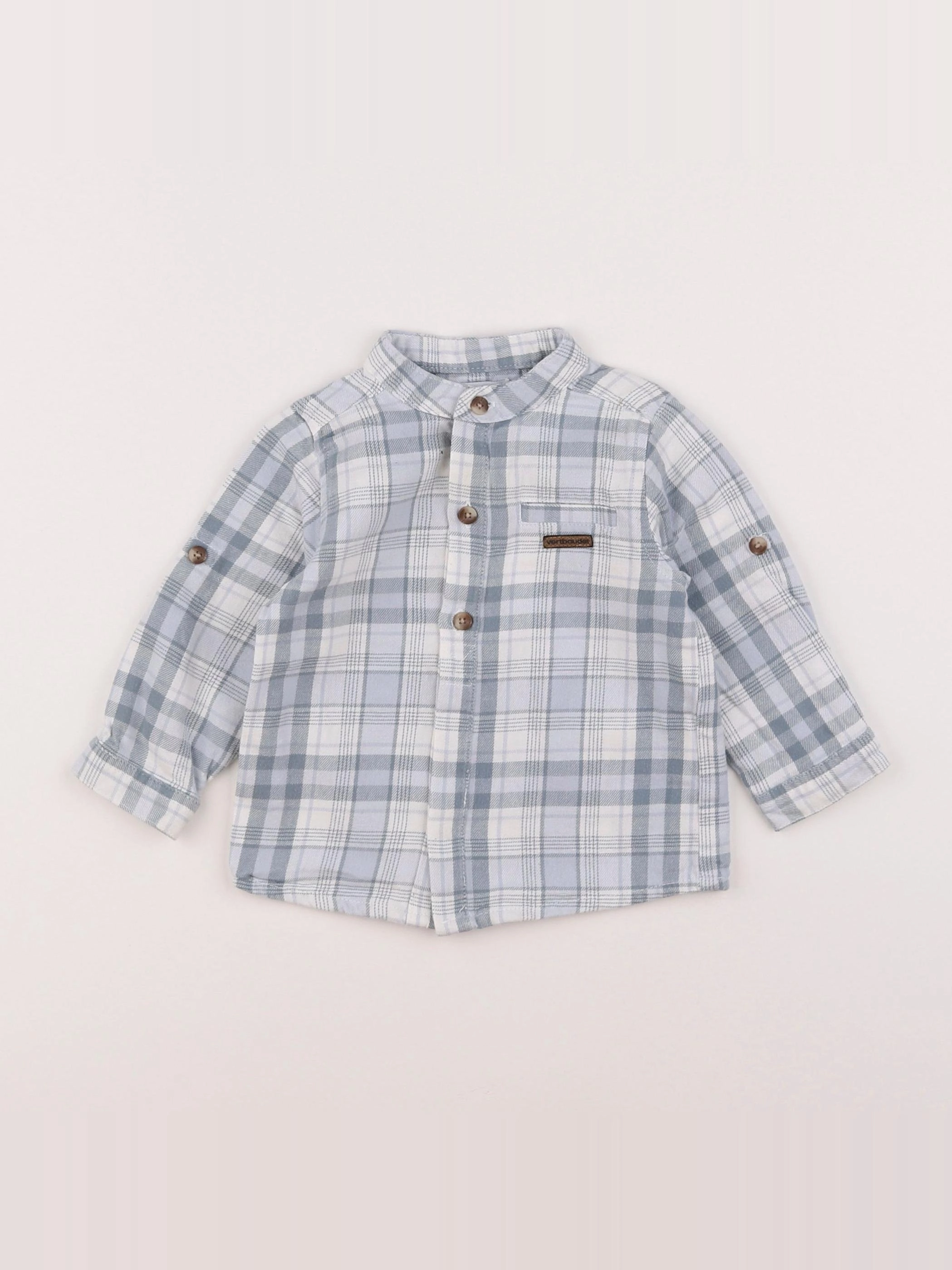 Vertbaudet - chemise bleu - 12 mois