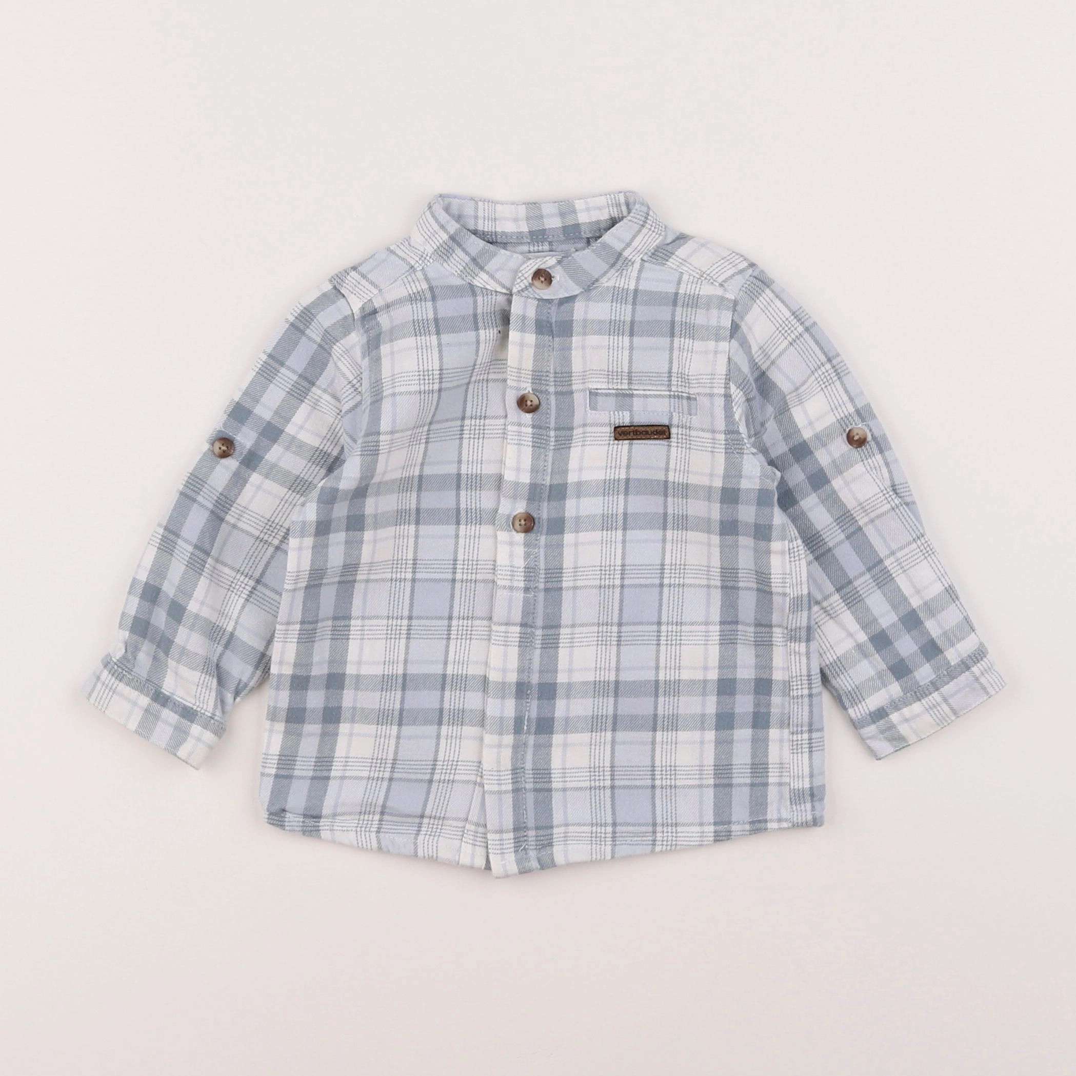 Vertbaudet - chemise bleu - 12 mois