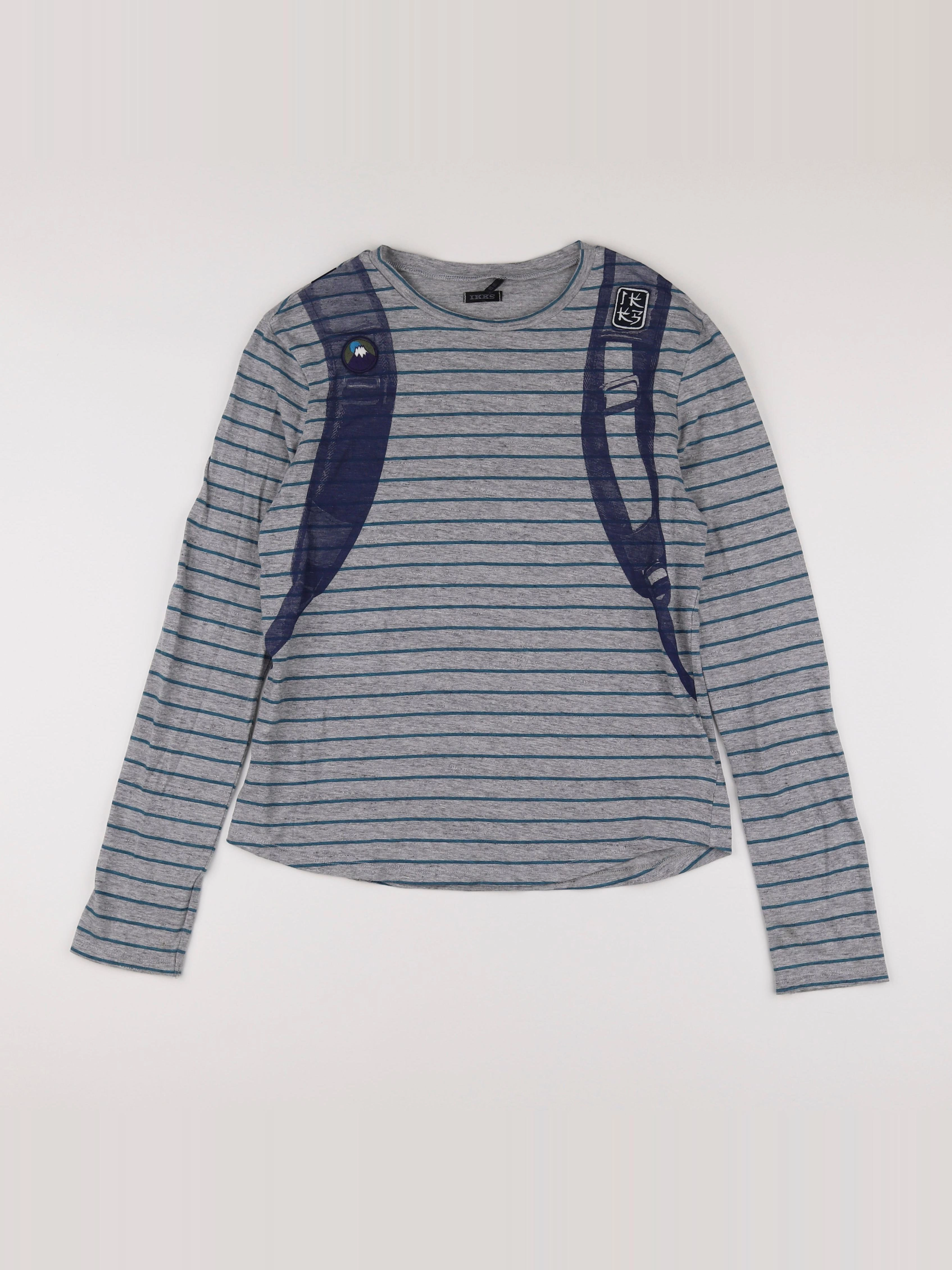 IKKS - tee-shirt bleu, gris - 14 ans