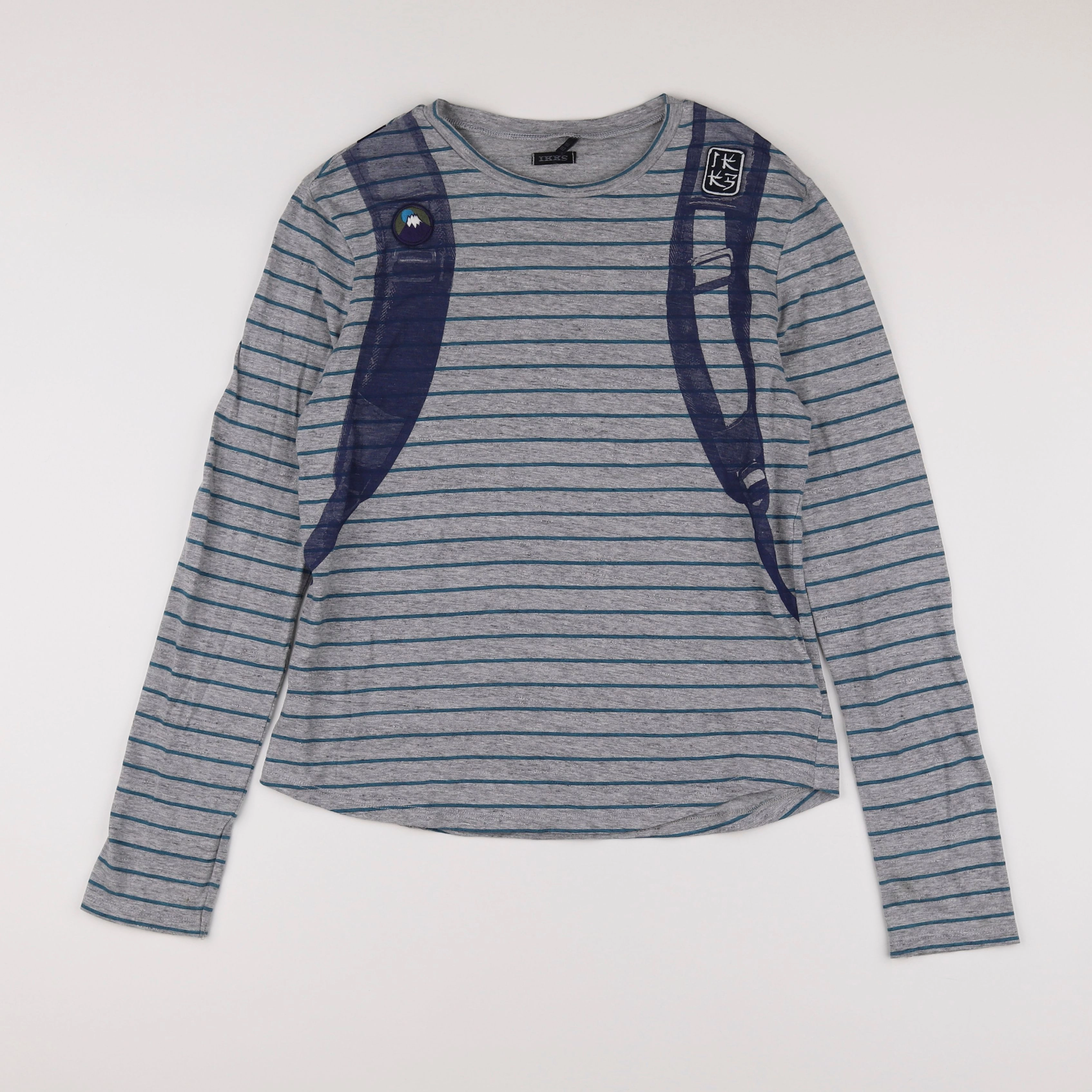 IKKS - tee-shirt bleu, gris - 14 ans