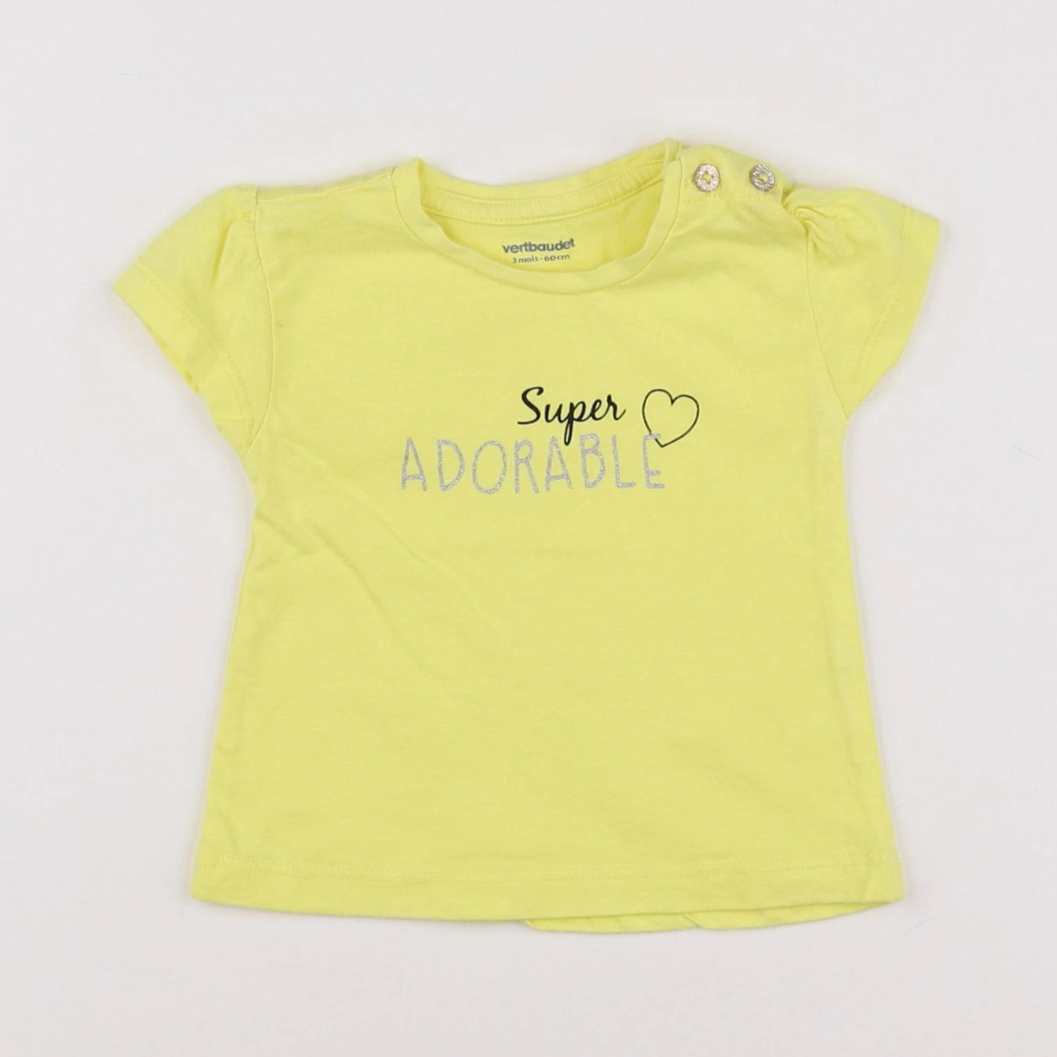 Vertbaudet - tee-shirt jaune - 3 mois