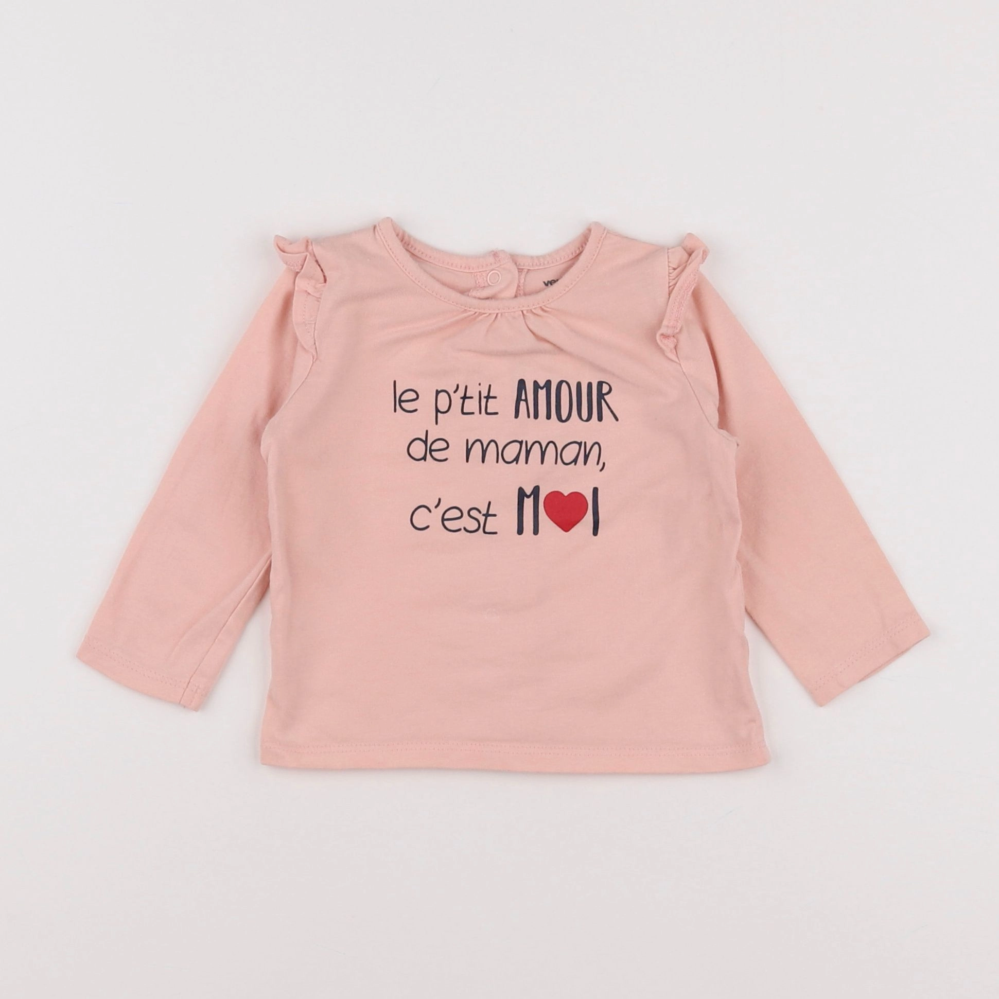 Vertbaudet - tee-shirt rose - 6 mois