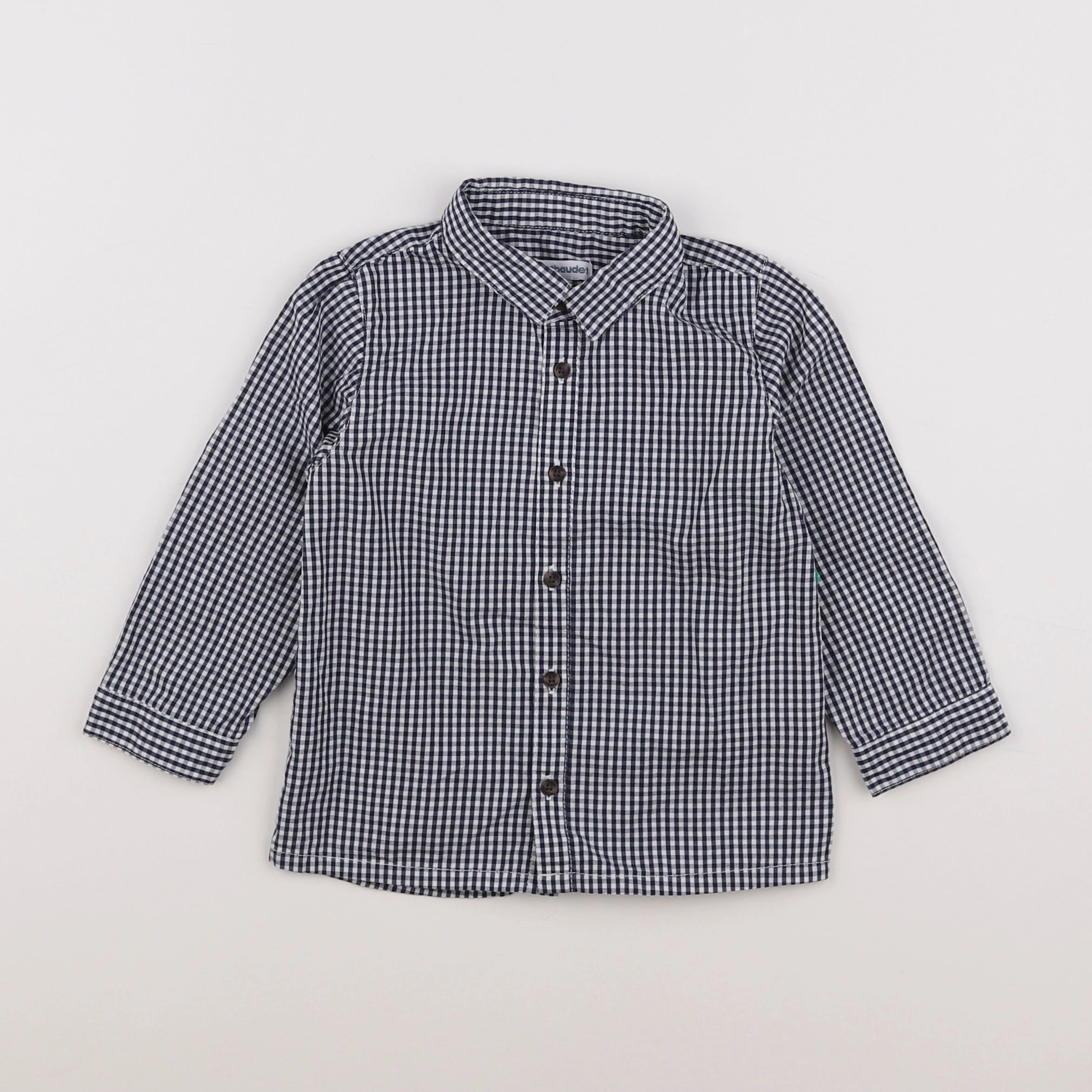 Vertbaudet - chemise blanc, noir - 2 ans