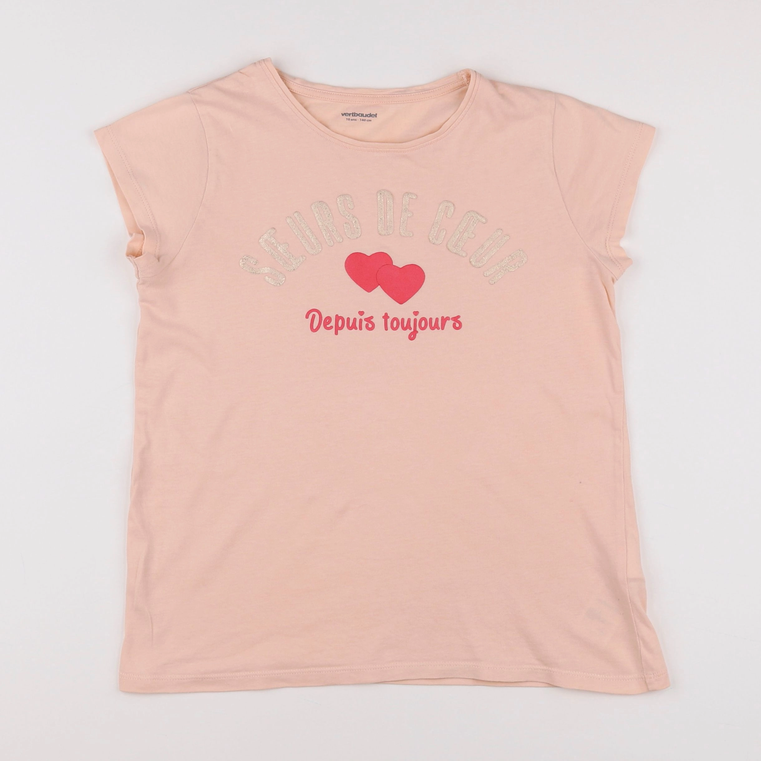 Vertbaudet - tee-shirt rose - 10 ans