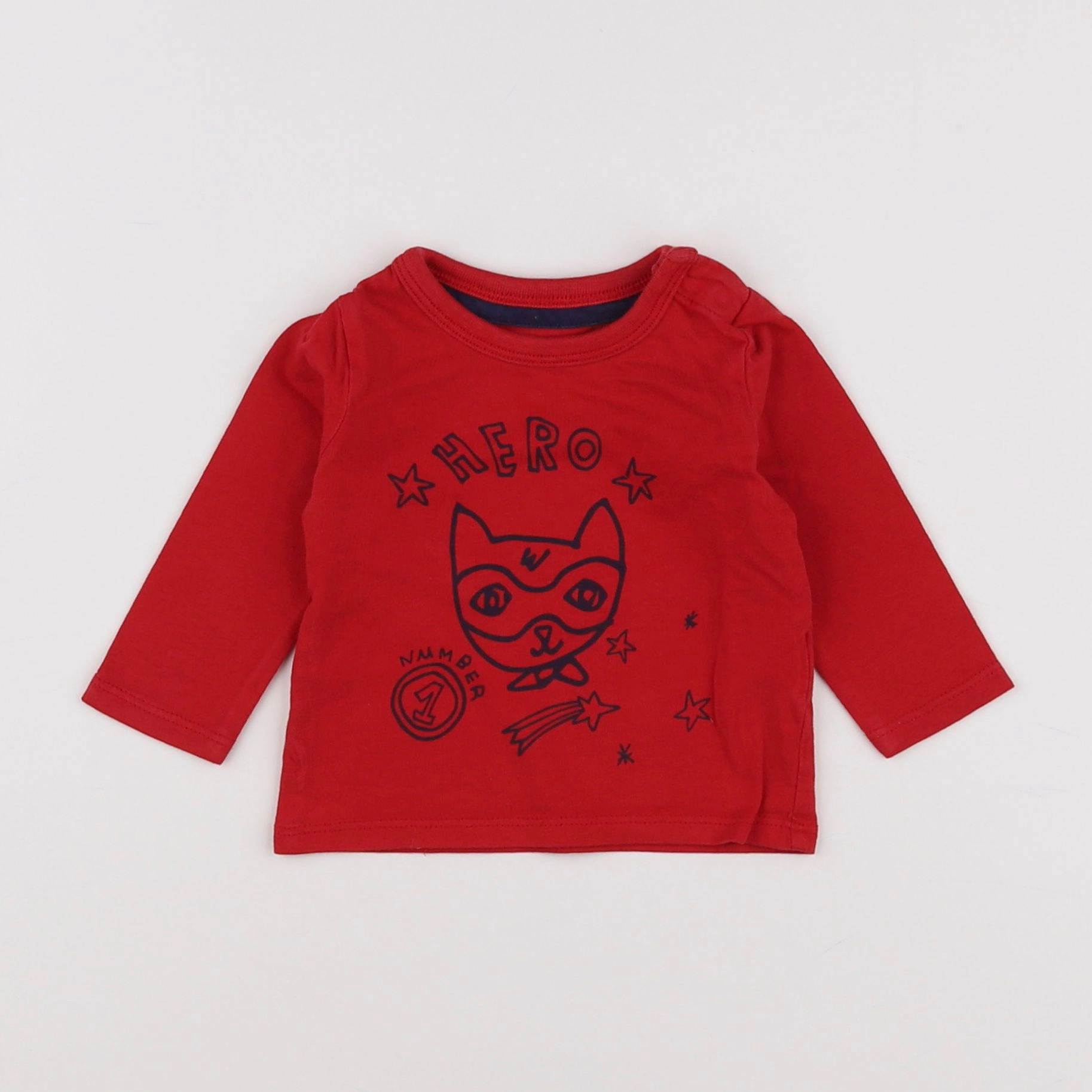 Vertbaudet - tee-shirt rouge - 3 mois