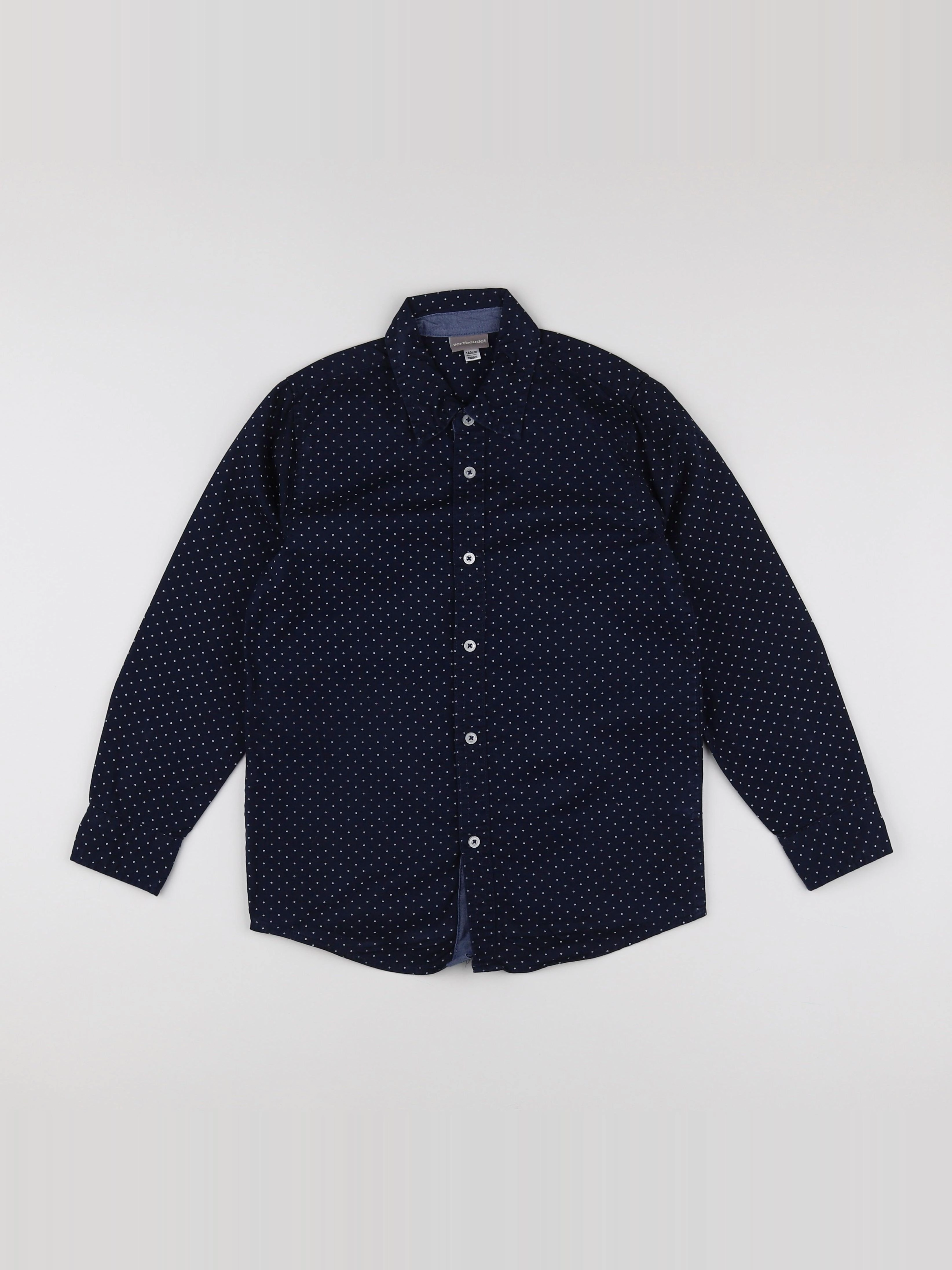 Vertbaudet - chemise blanc, bleu - 10 ans