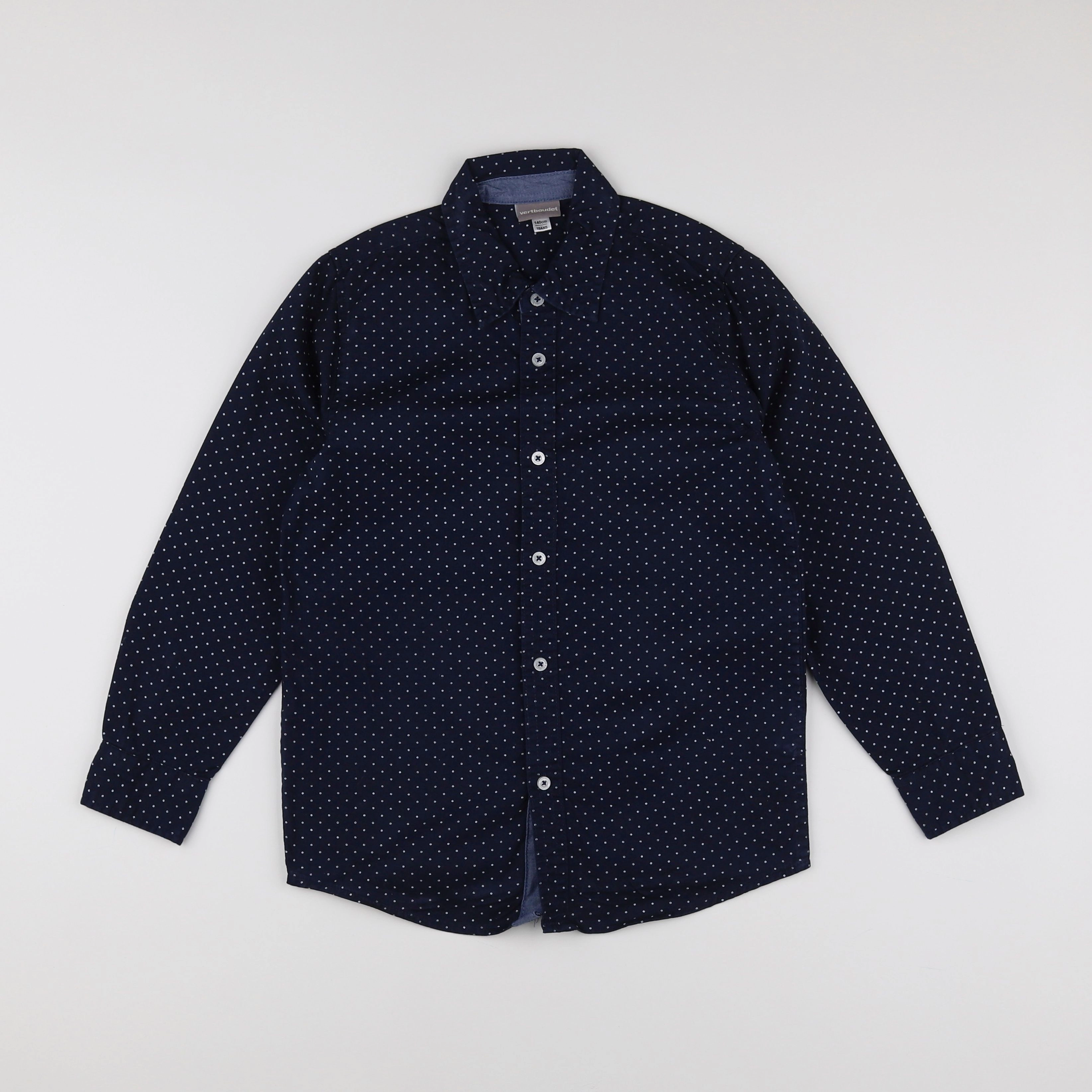 Vertbaudet - chemise blanc, bleu - 10 ans