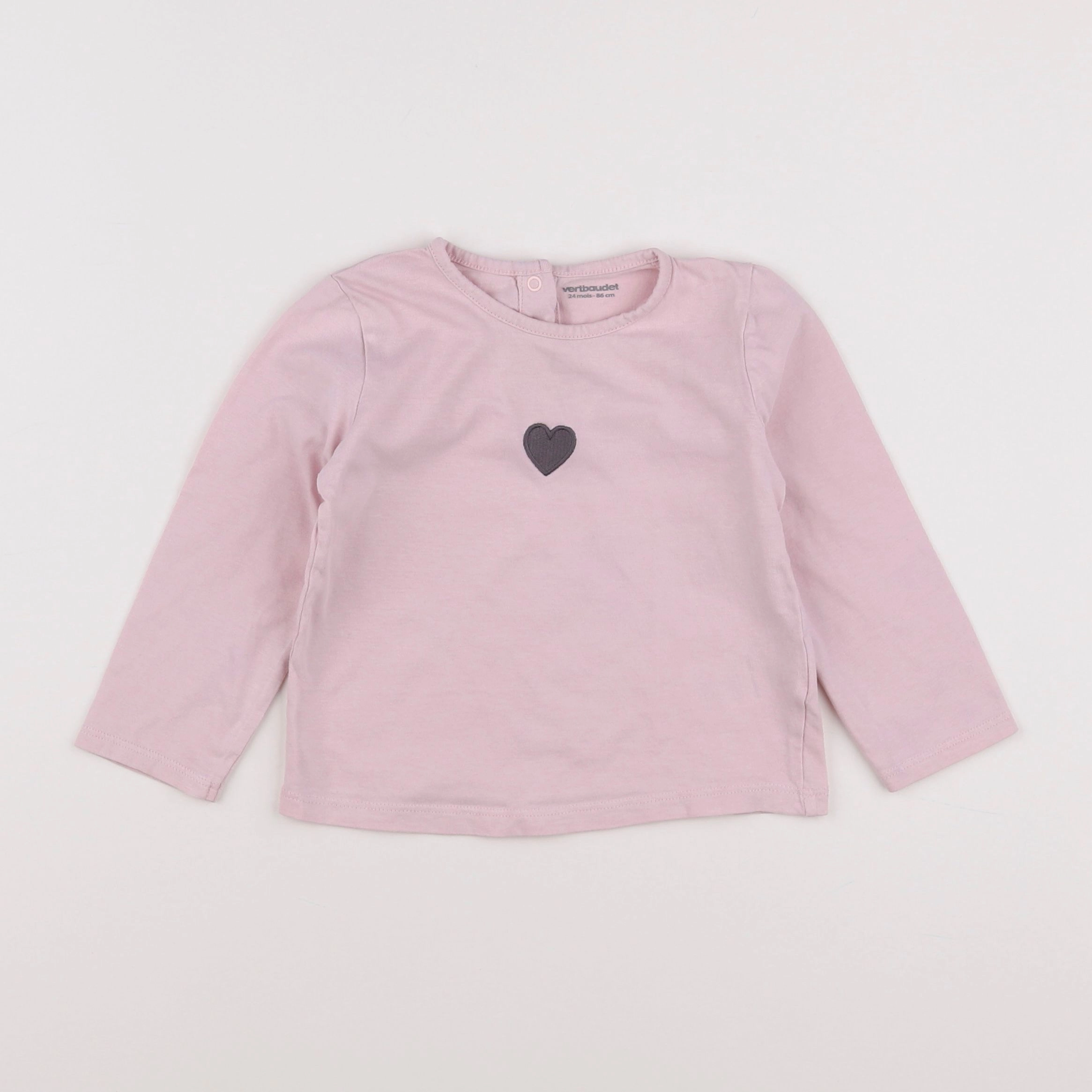 Vertbaudet - tee-shirt rose - 2 ans