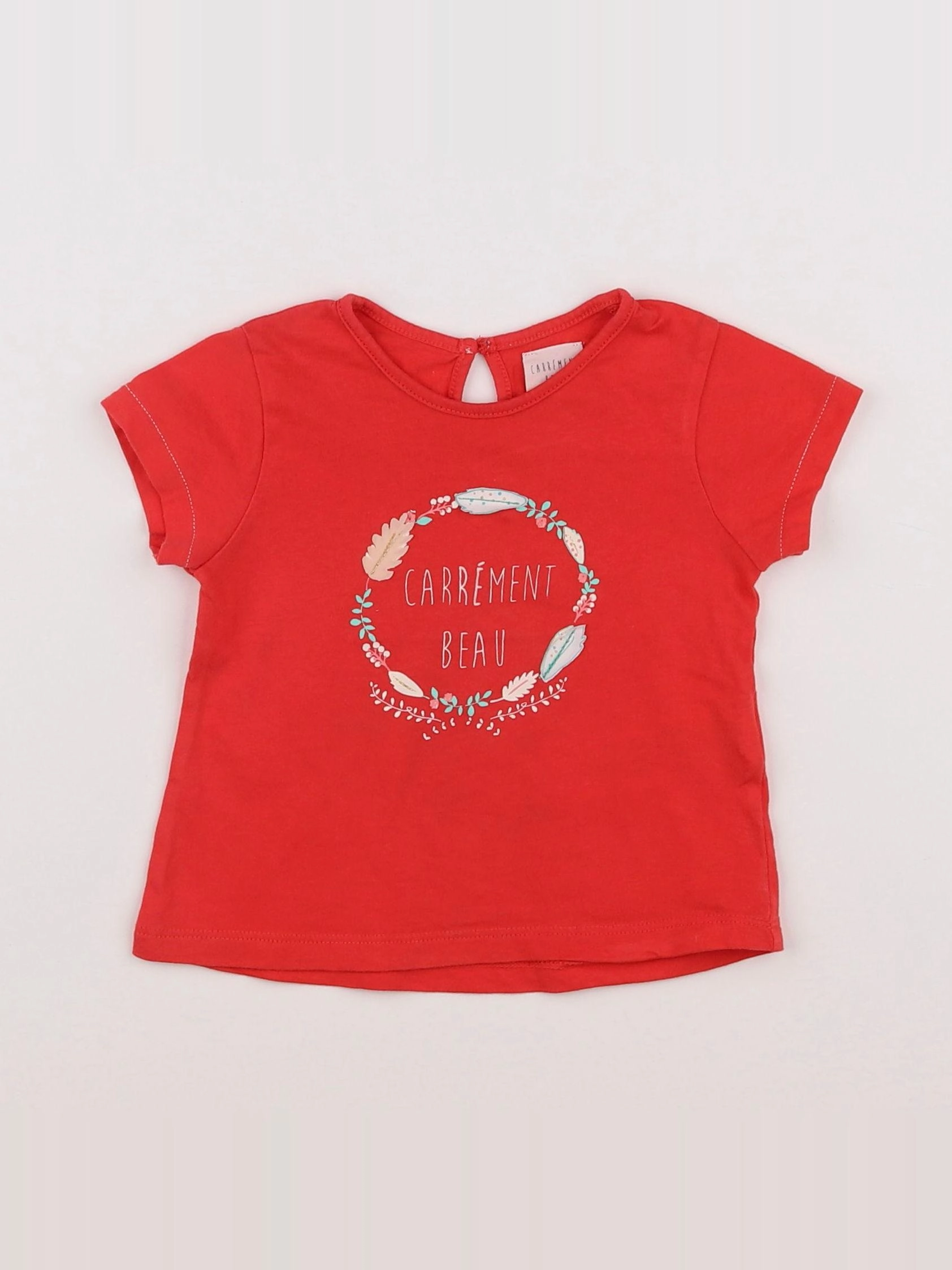 Carrément Beau - tee-shirt rouge - 12 mois