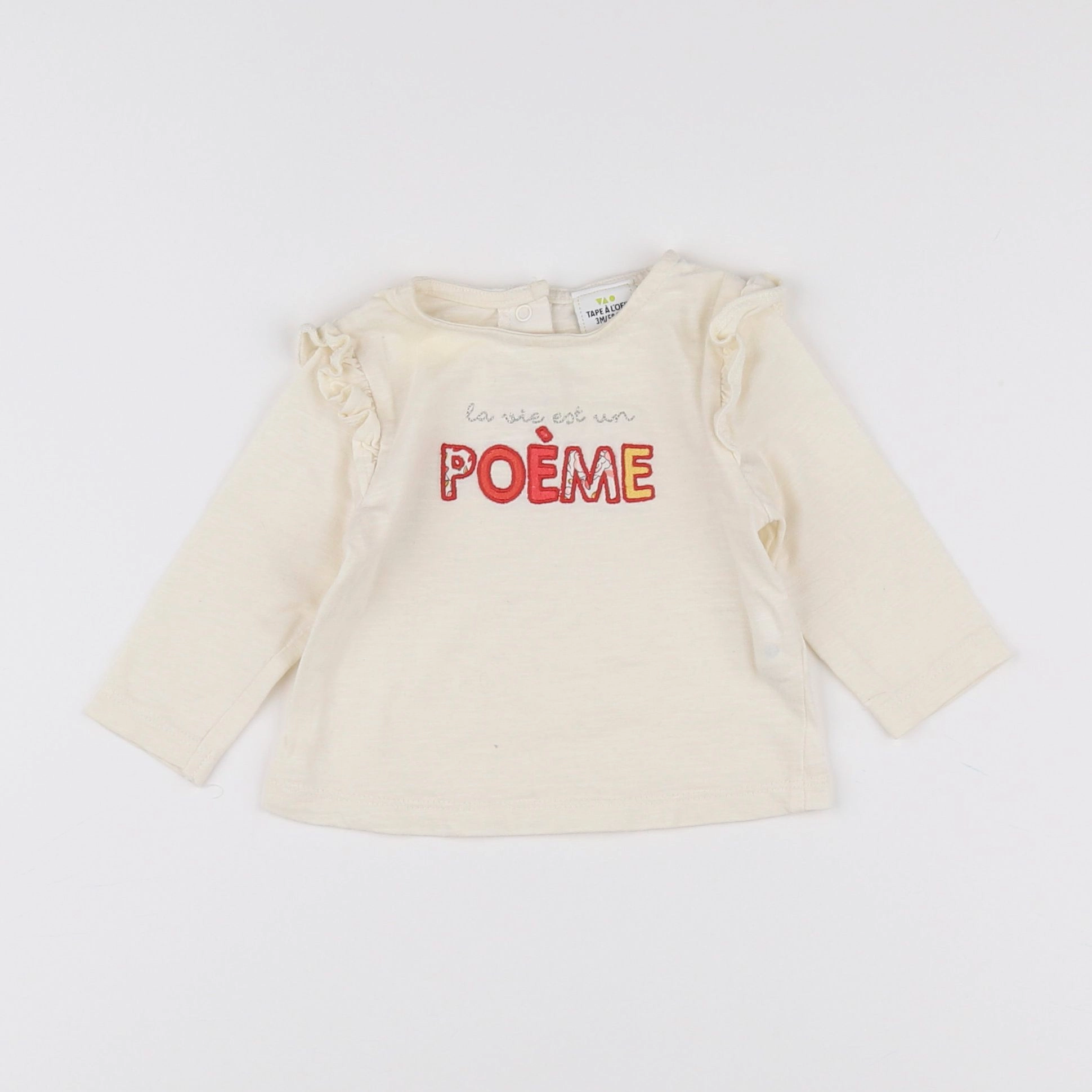 Tape à l'oeil - tee-shirt beige - 3 mois