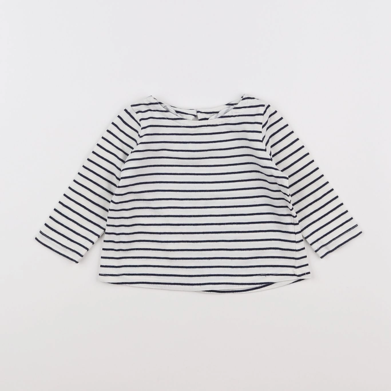 Boutchou - tee-shirt blanc, bleu - 6 mois