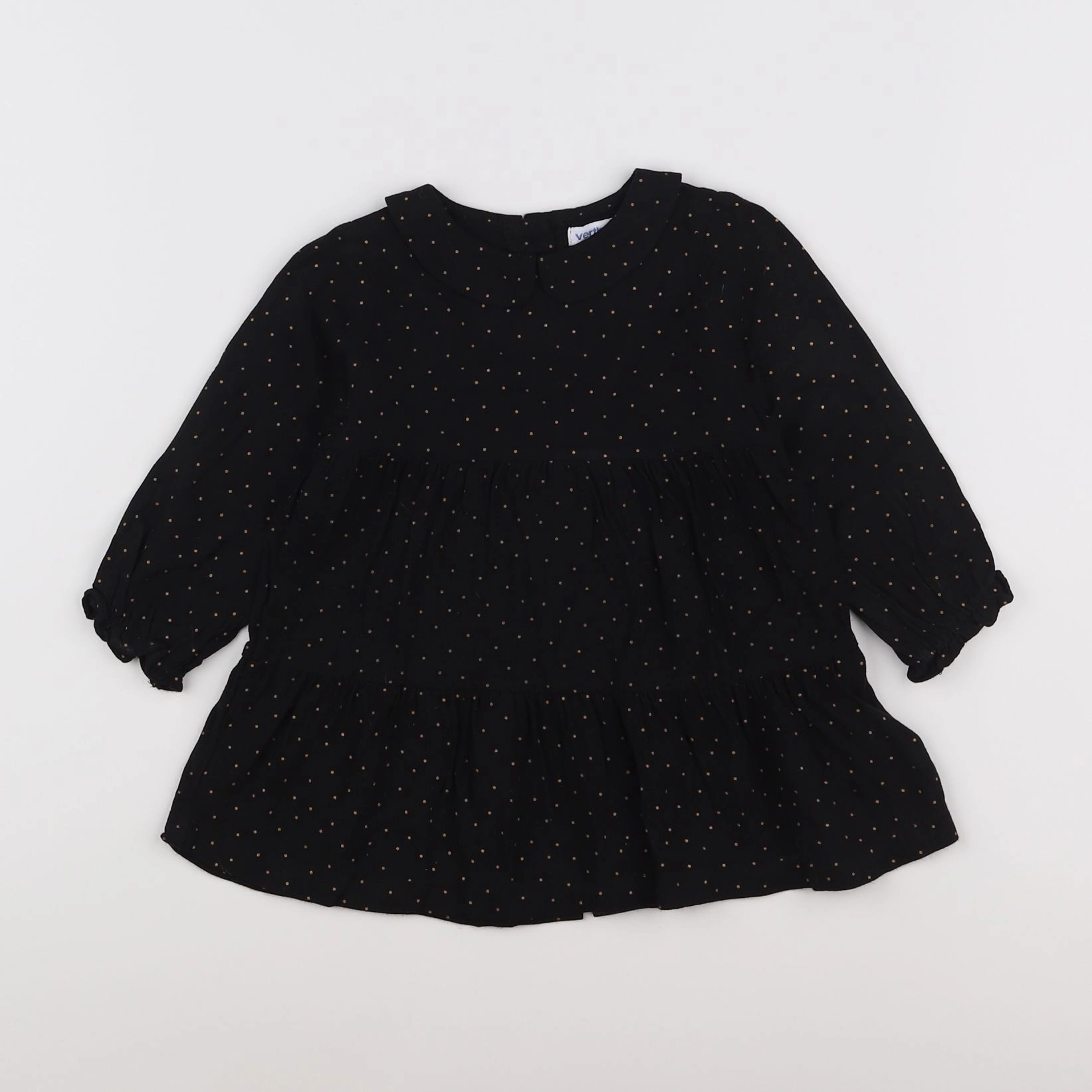 Vertbaudet - robe noir, or - 18 mois