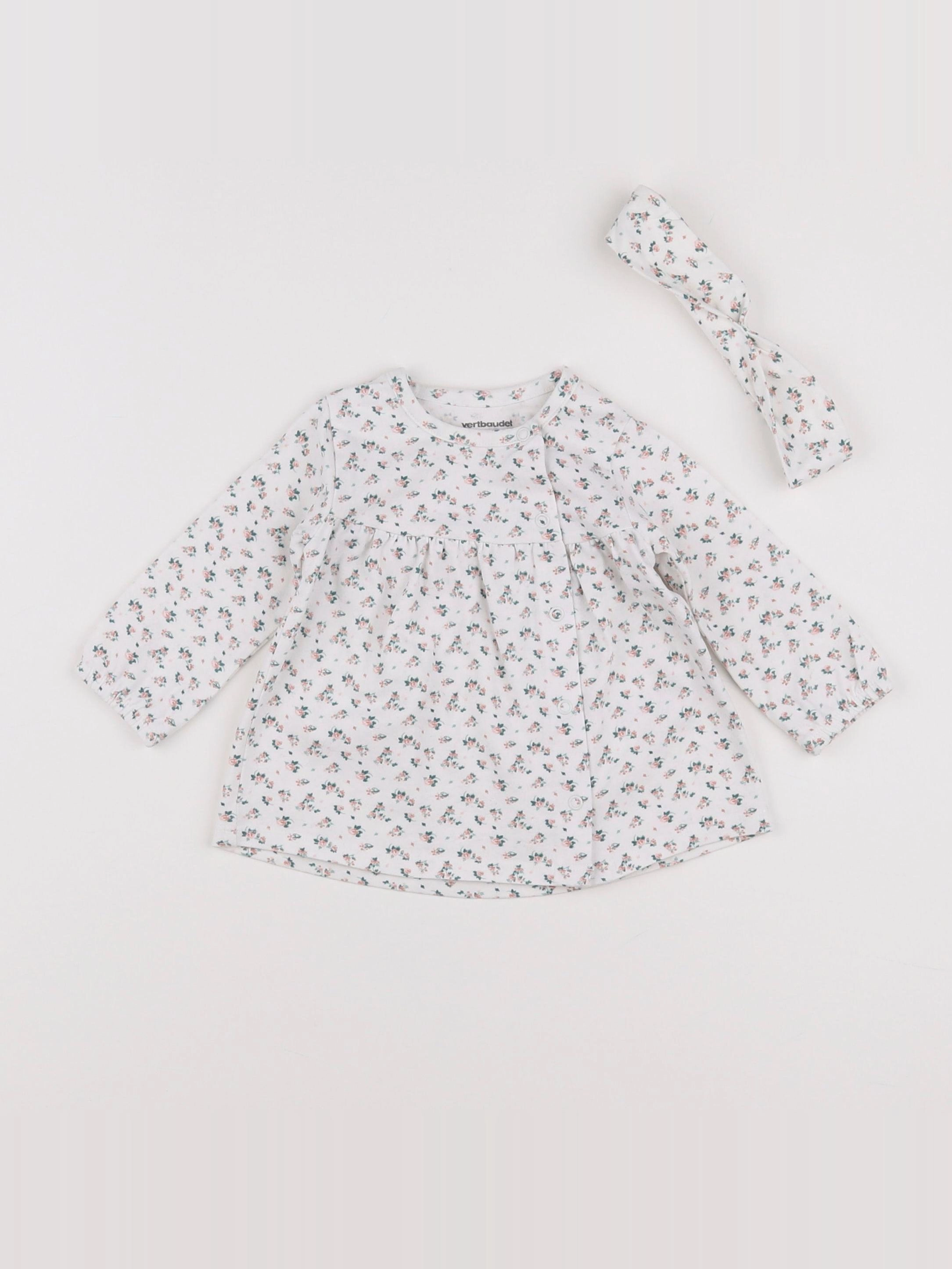 Vertbaudet - ensemble multicolore, blanc - 3 mois