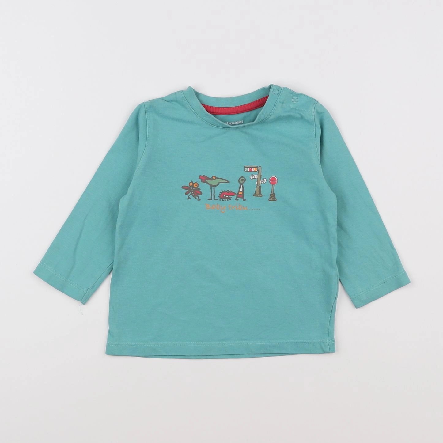 Vertbaudet - tee-shirt bleu - 12 mois