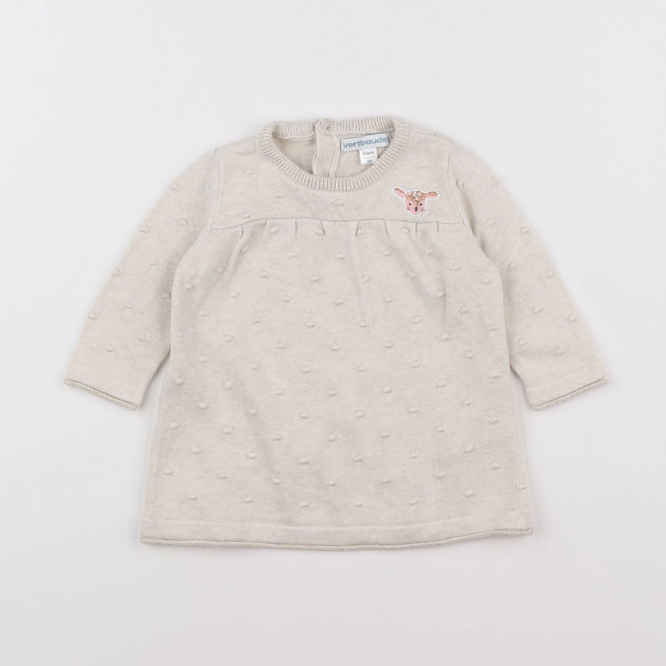 Vertbaudet - robe beige - 3 mois