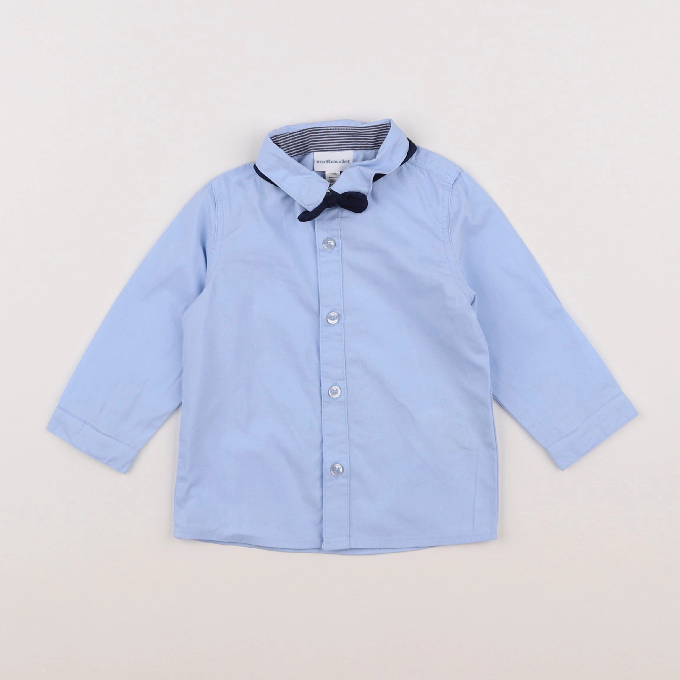 Vertbaudet - chemise bleu - 12 mois