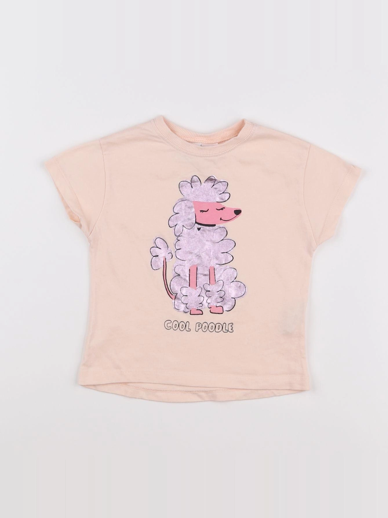 Zara - tee-shirt rose, violet - 6/9 mois