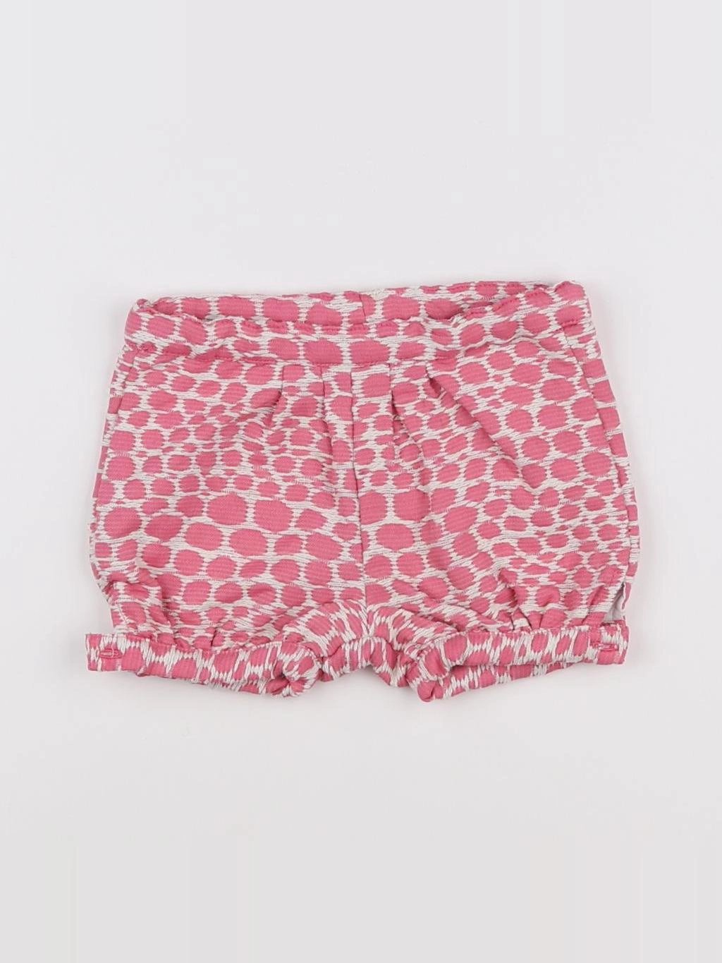 Natalys - short rose, blanc - 9 mois