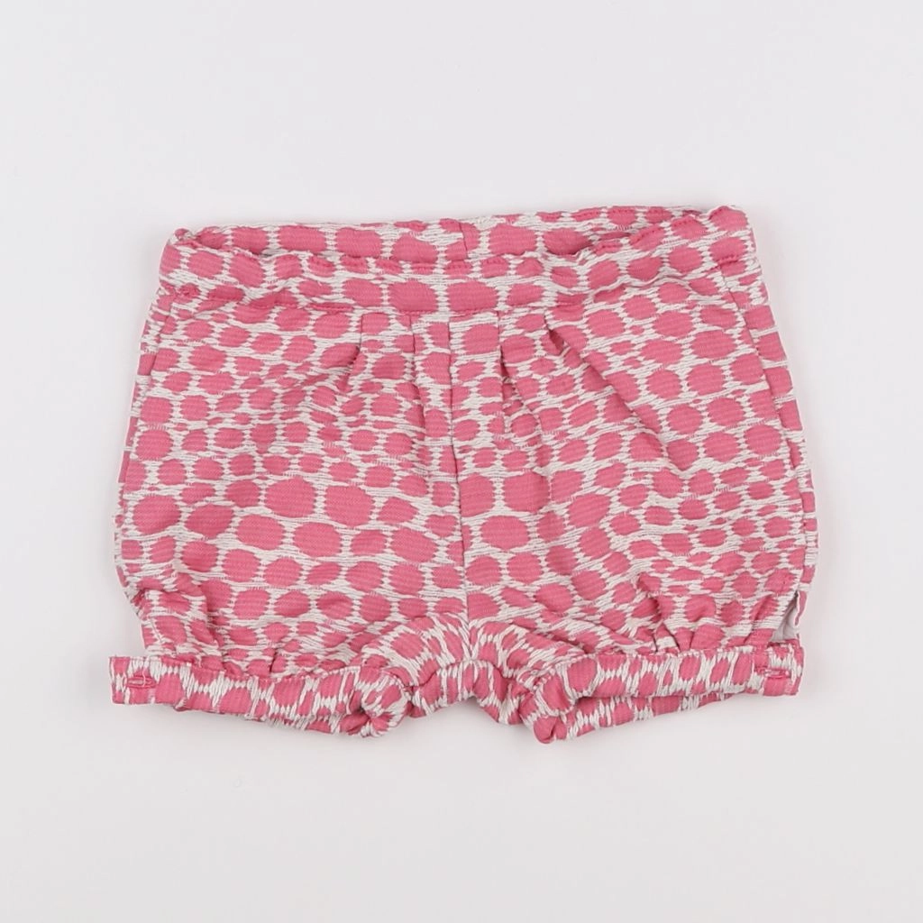 Natalys - short rose, blanc - 9 mois