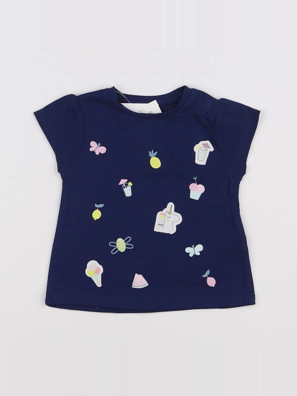 Vertbaudet - tee-shirt bleu - 3 mois