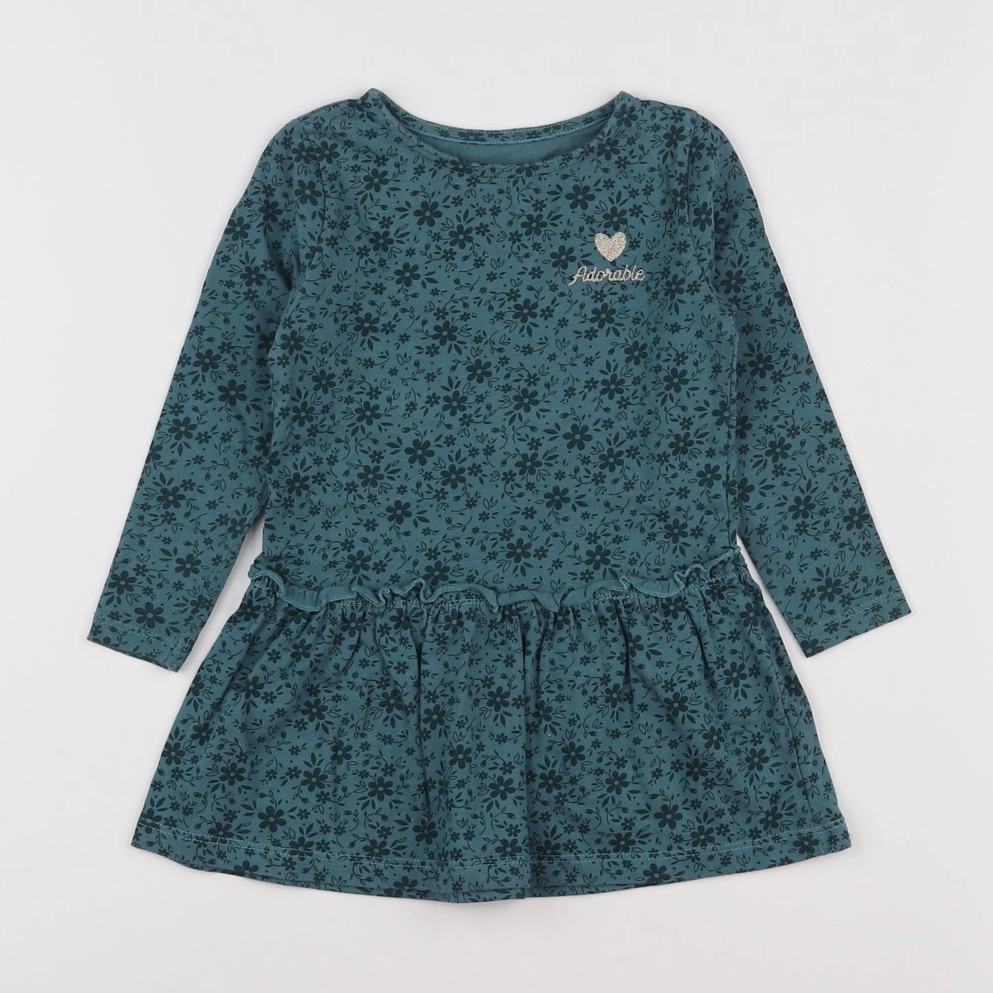 Vertbaudet - robe vert - 2 ans