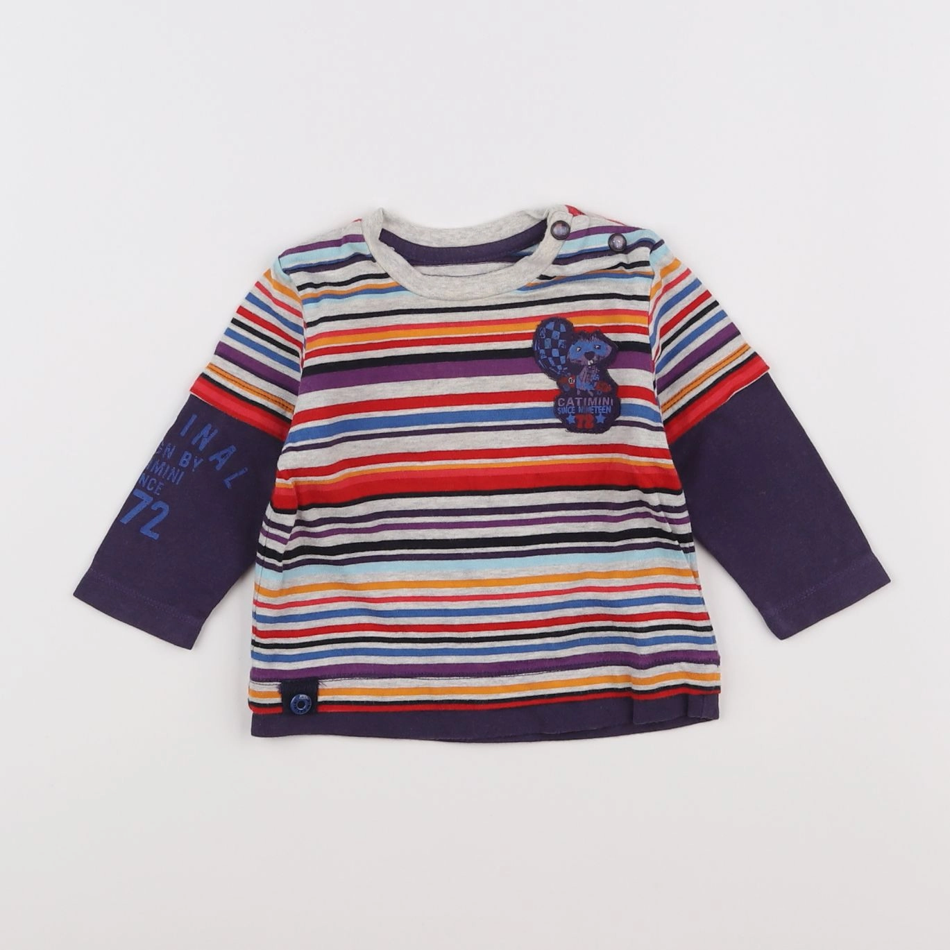 Catimini - tee-shirt multicolore - 6 mois