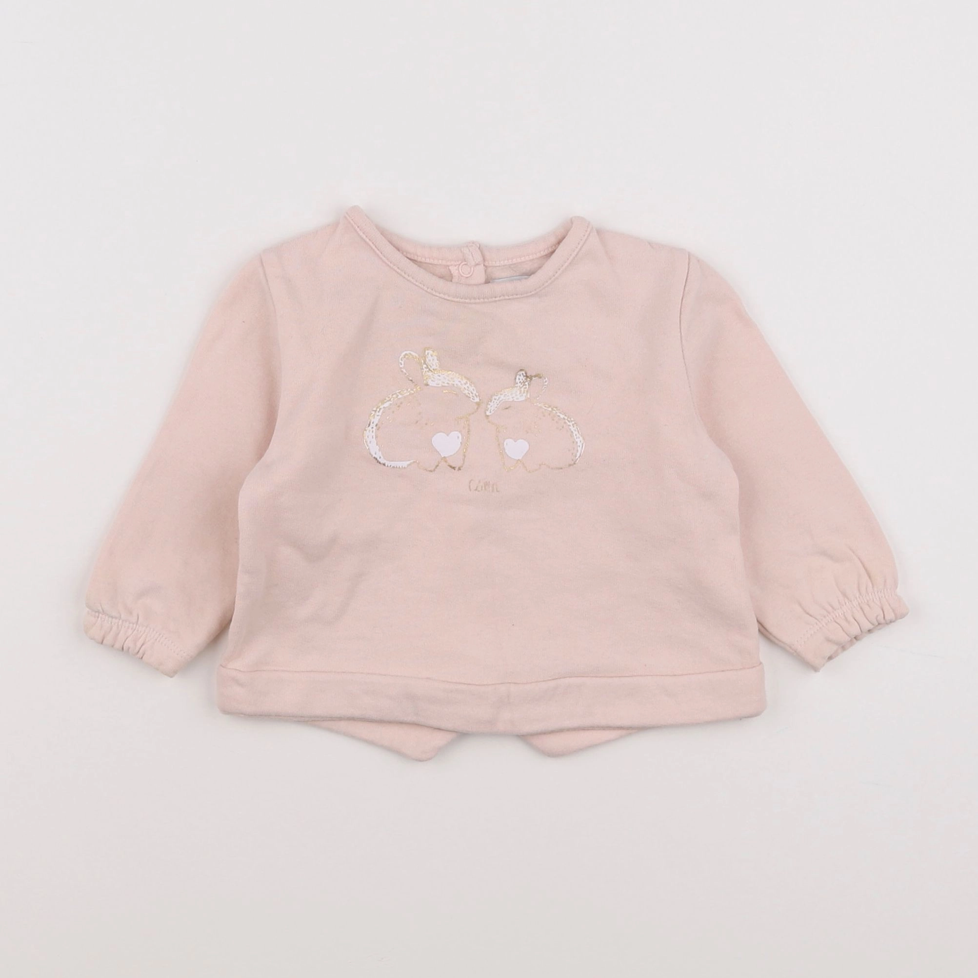 Vertbaudet - sweat or, rose - 6 mois