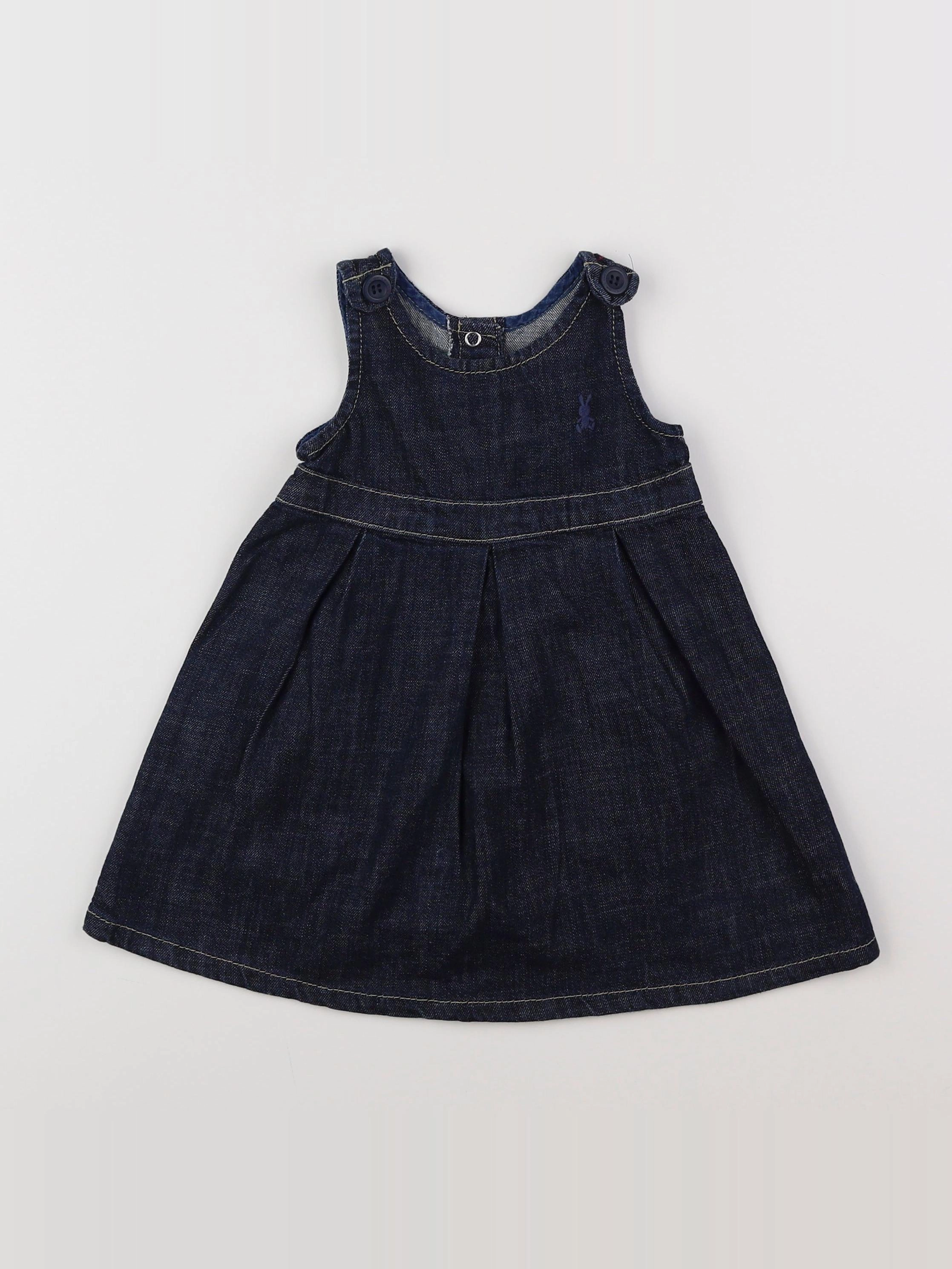 Benetton - robe bleu - 9/12 mois