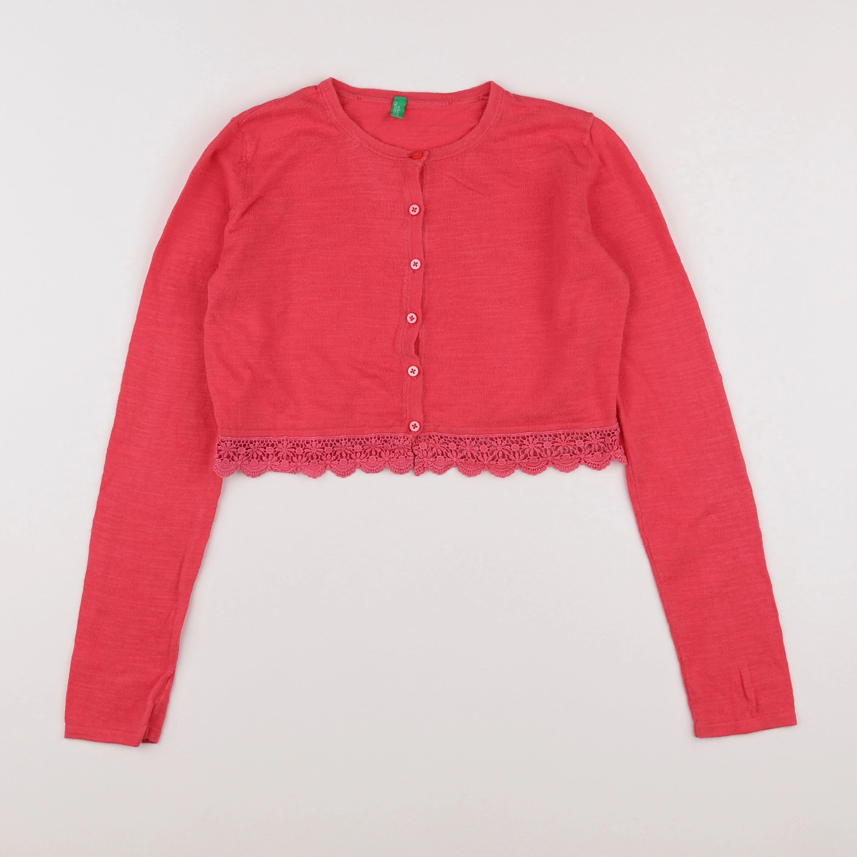 Benetton - gilet rose - 8 ans