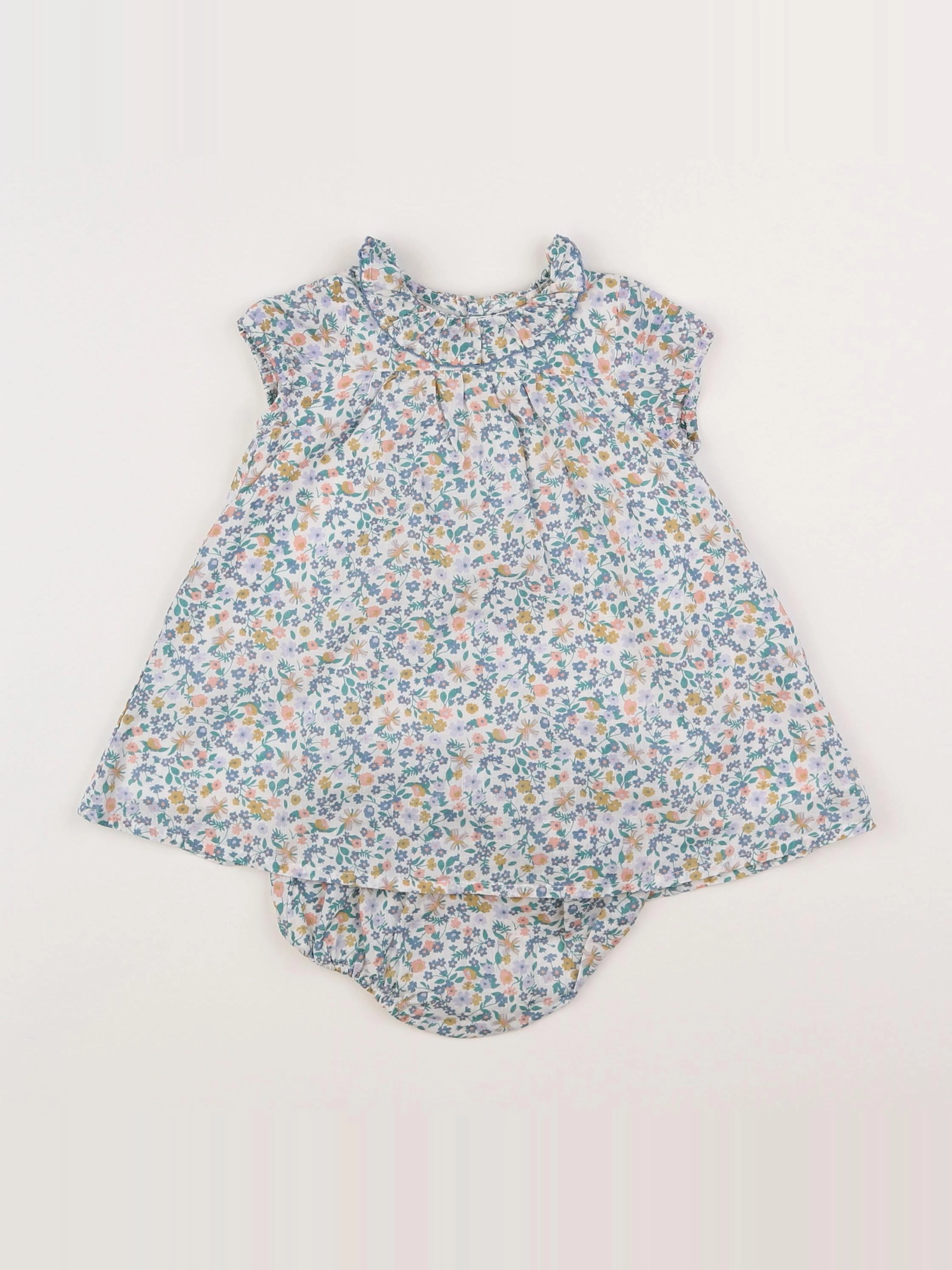 Boutchou - robe bleu, blanc - 6 mois