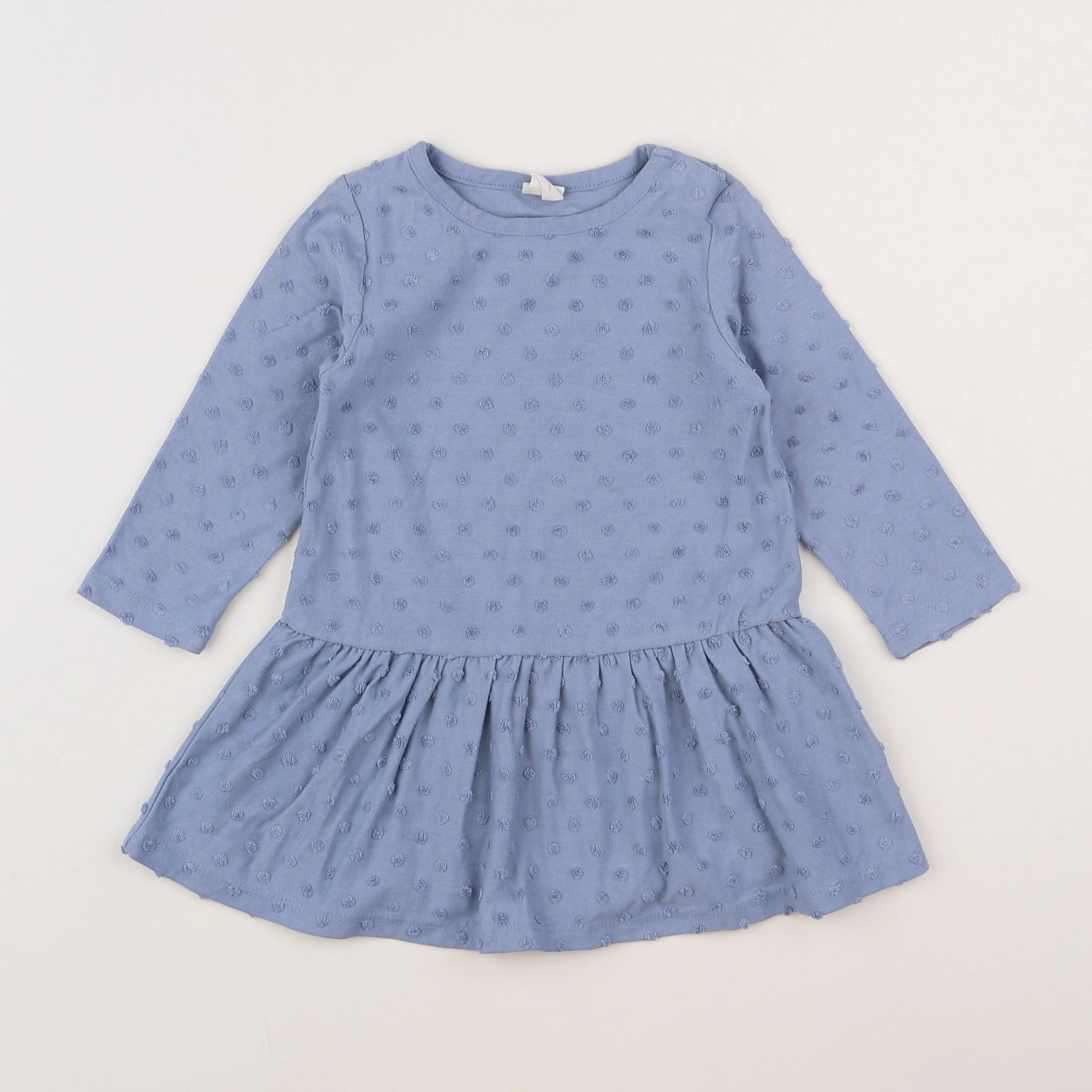 H&M - robe bleu - 9/12 mois