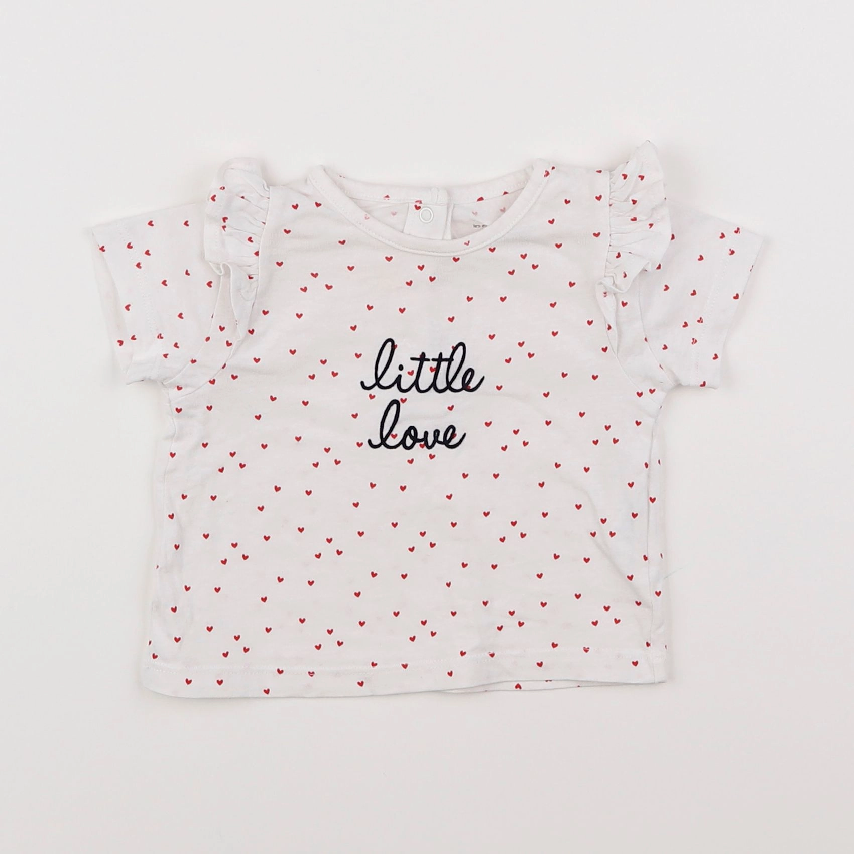Boutchou - tee-shirt blanc, rouge - 6 mois