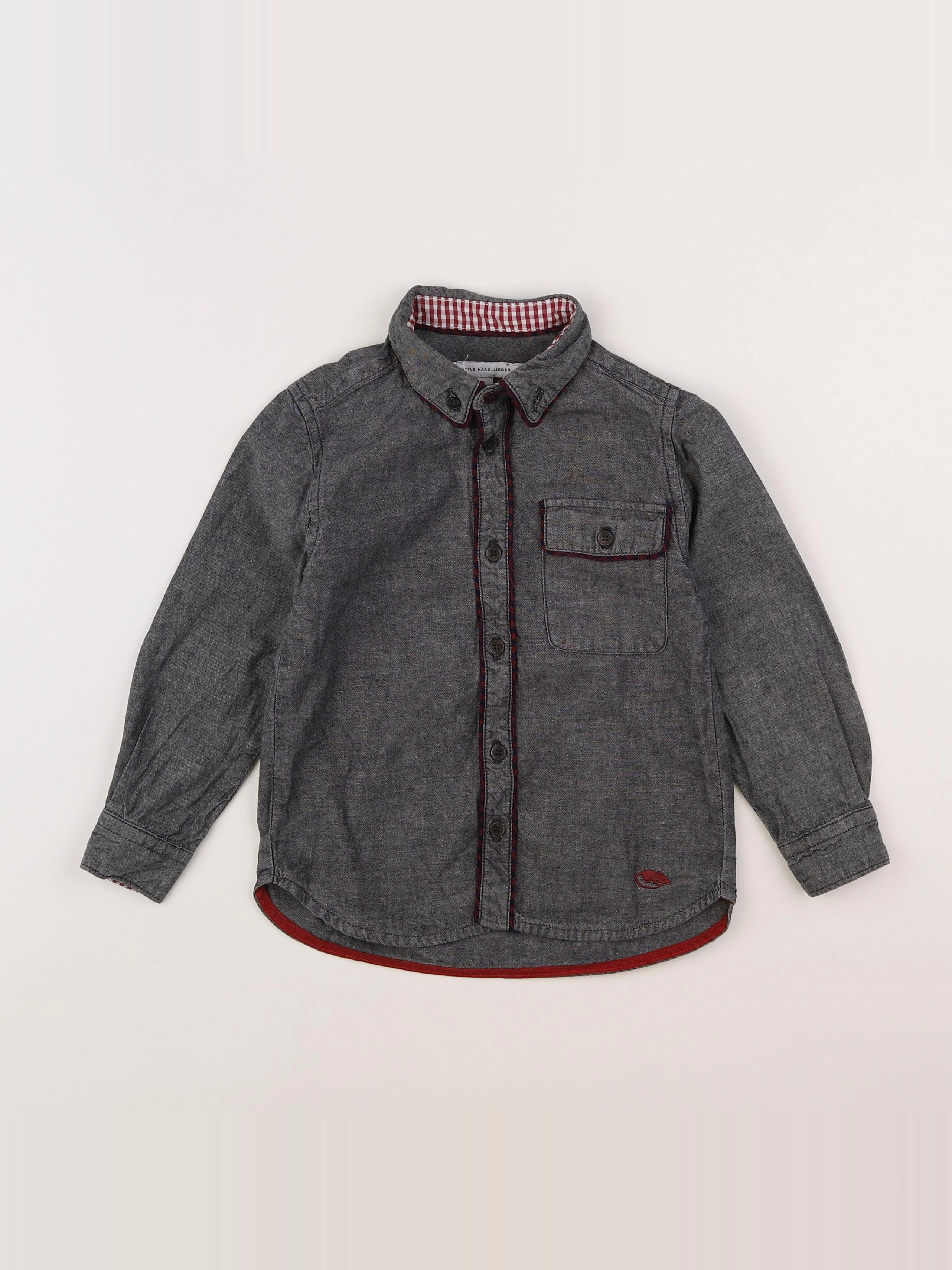 Little marc jacobs - chemise gris, rouge - 4 ans