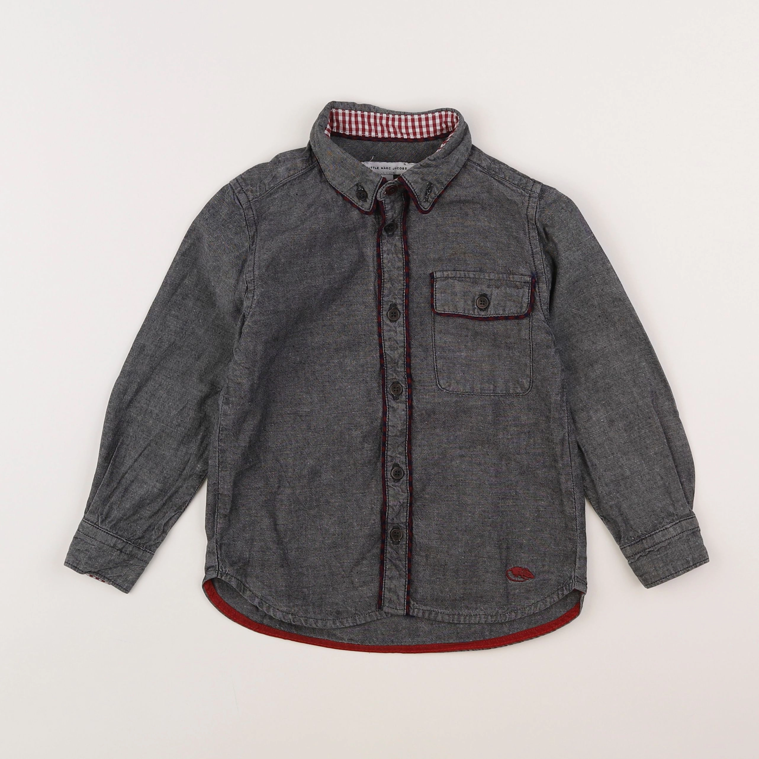 Little marc jacobs - chemise gris, rouge - 4 ans