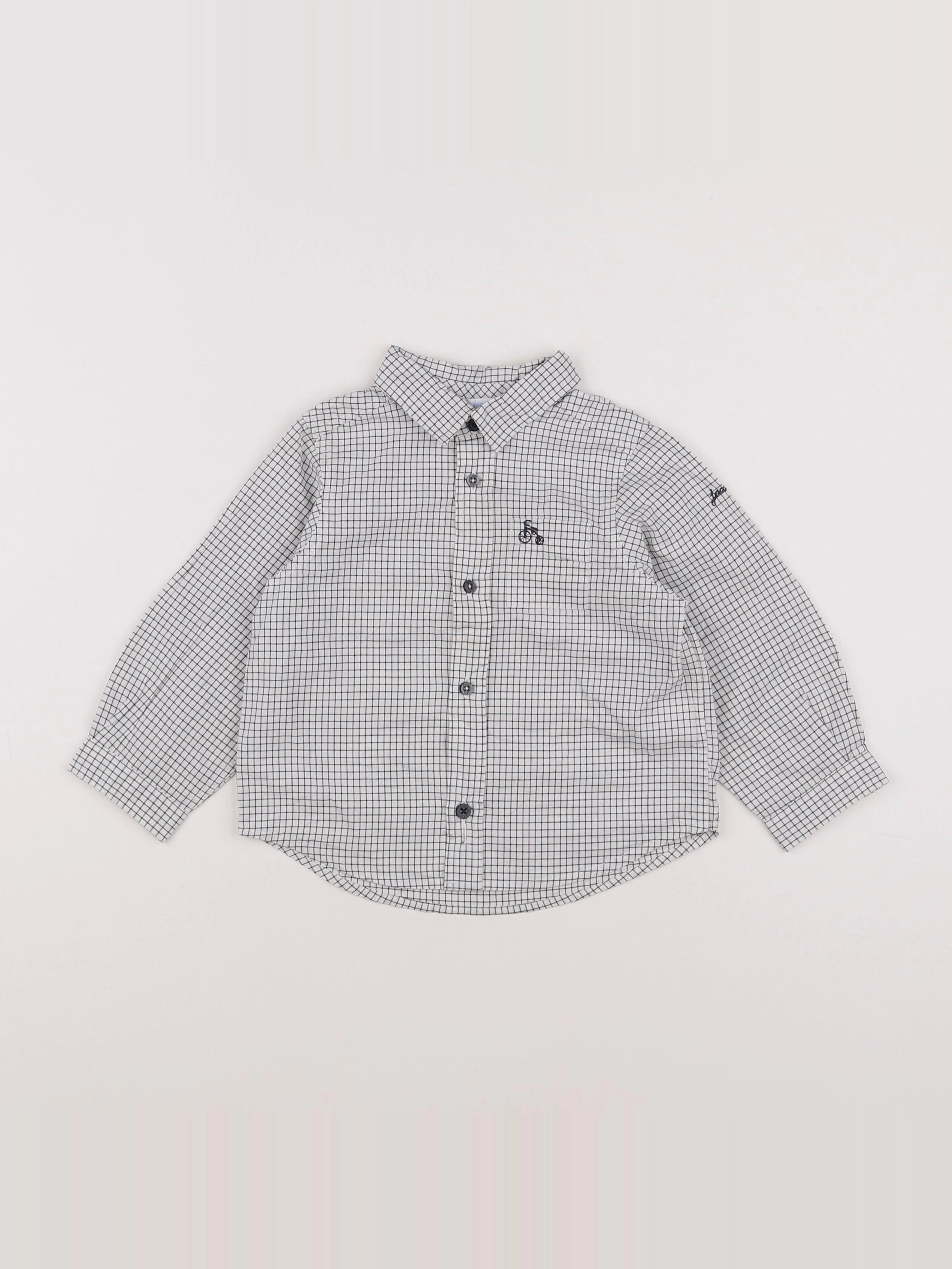 Jacadi - chemise blanc, bleu - 18 mois
