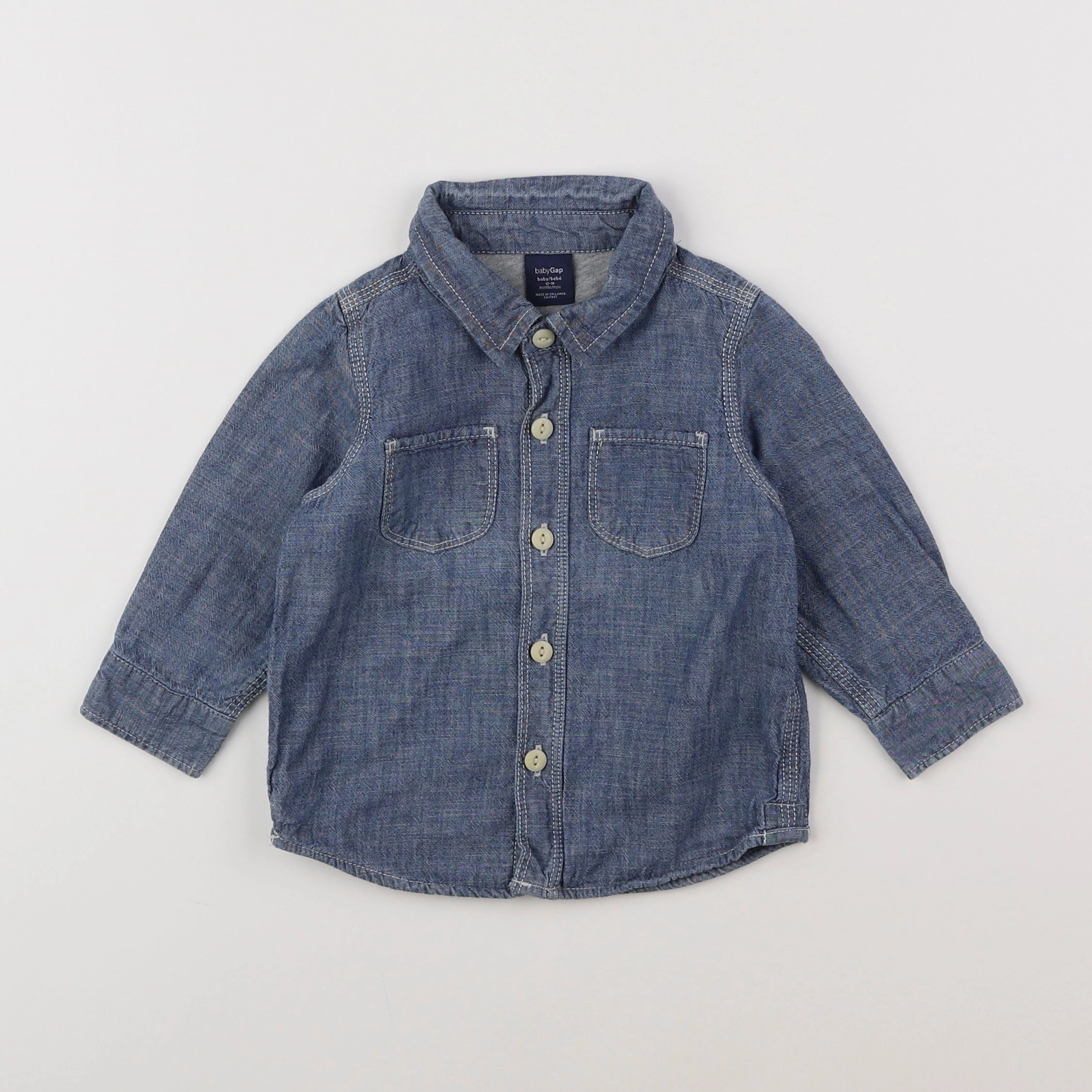 GAP - chemise bleu - 12/18 mois